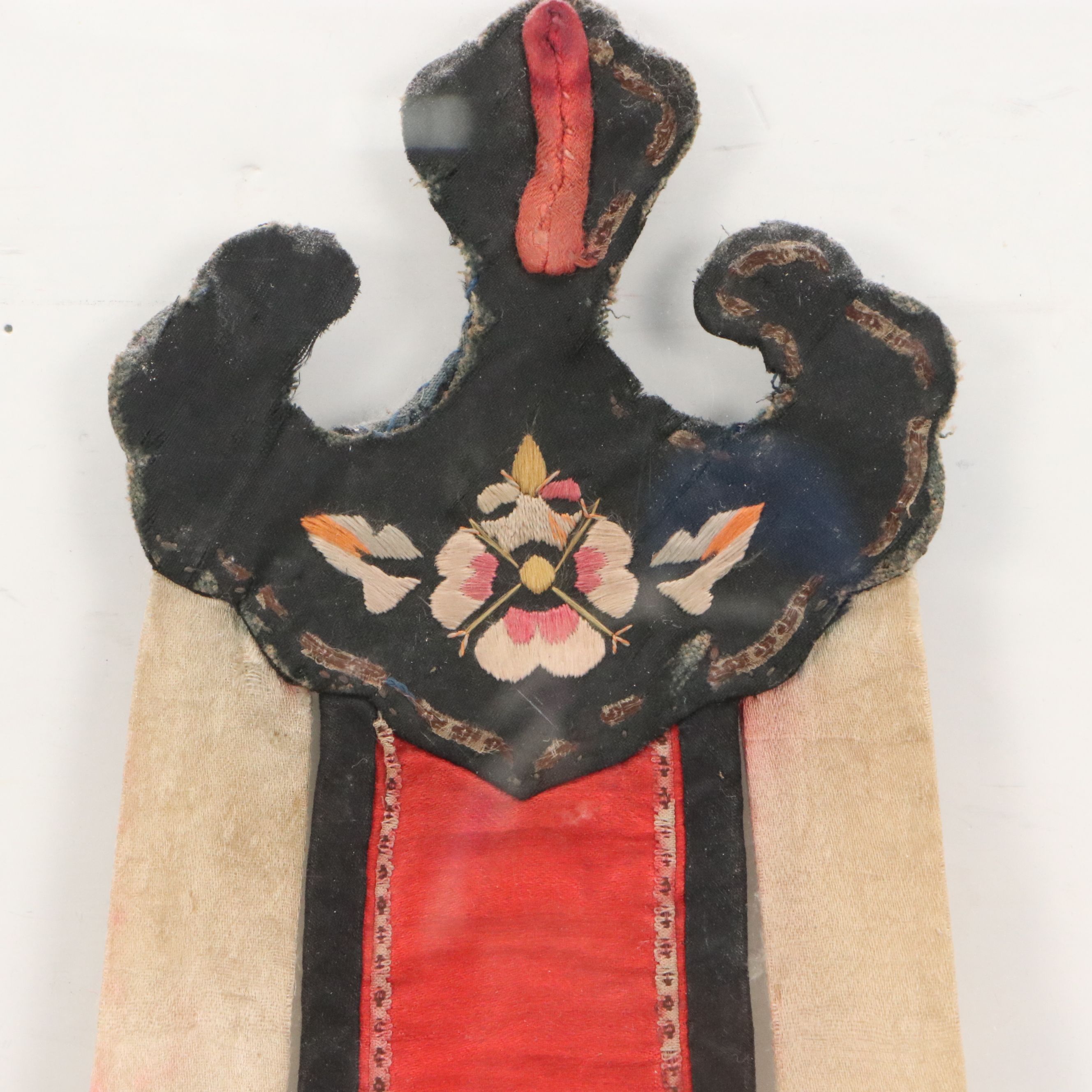 Hand-Embroidered Chinese School Ornamental Textile