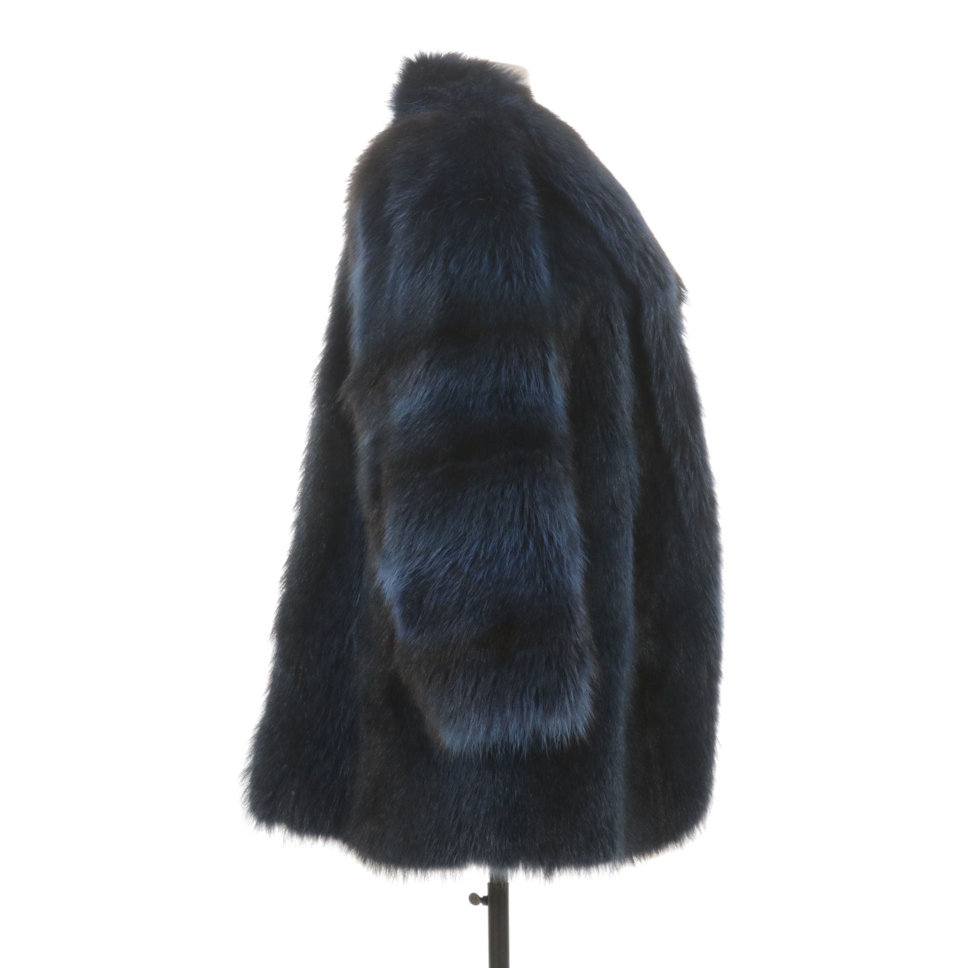 Dyed Electric Blue Raccoon Fur Stroller