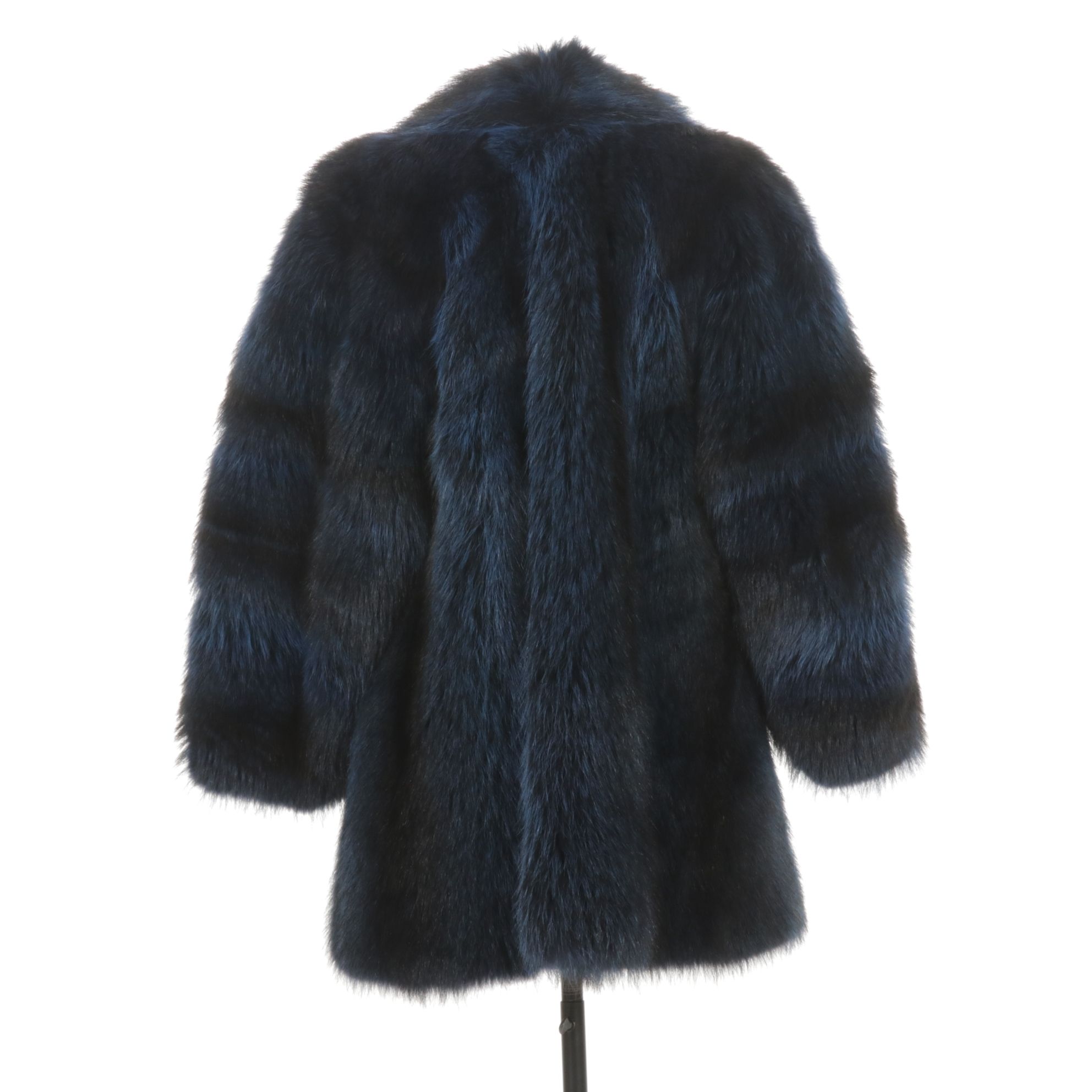 Dyed Electric Blue Raccoon Fur Stroller