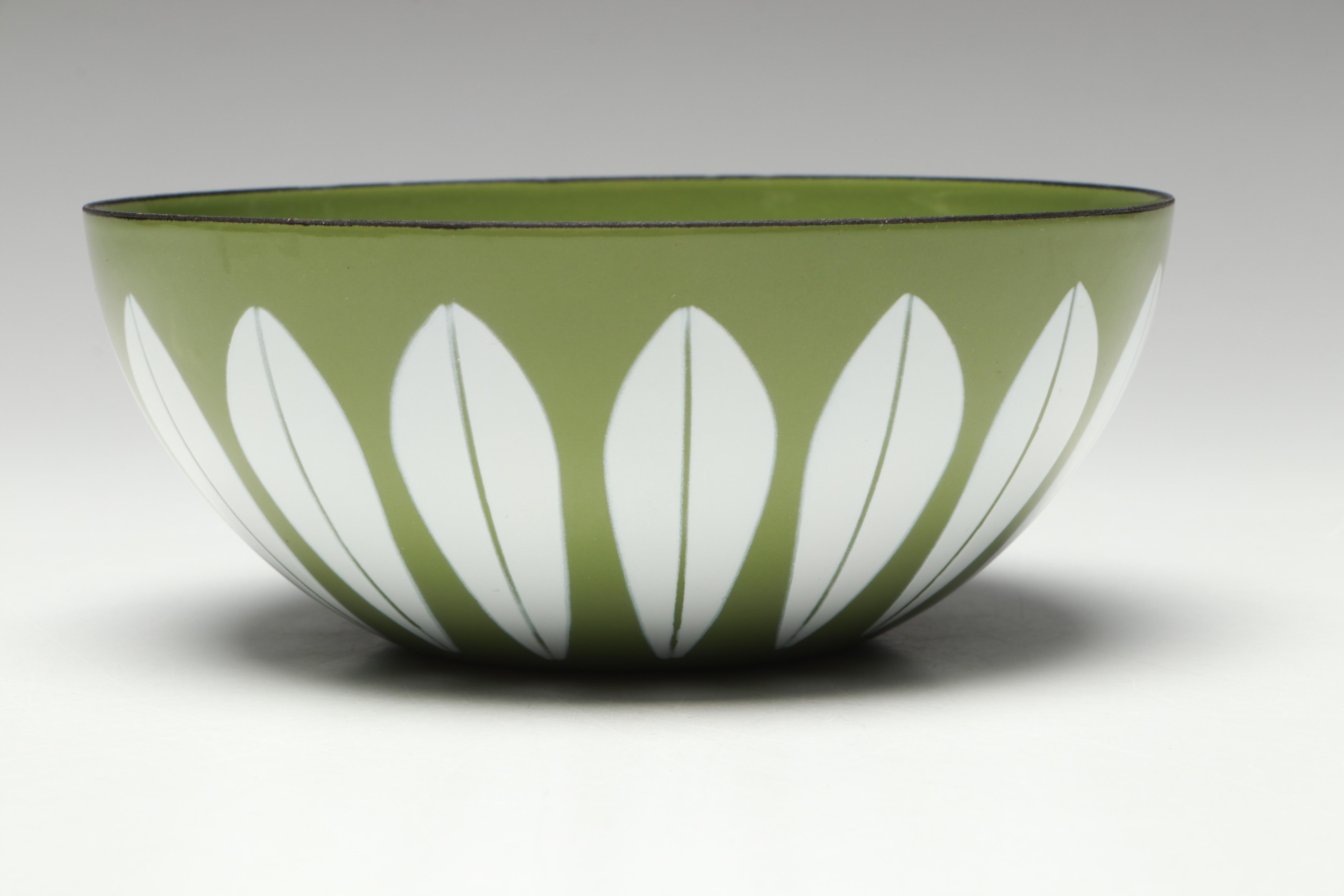 Artist Signed Enamel on Copper Plates with Other Enamel on Metal Bowl