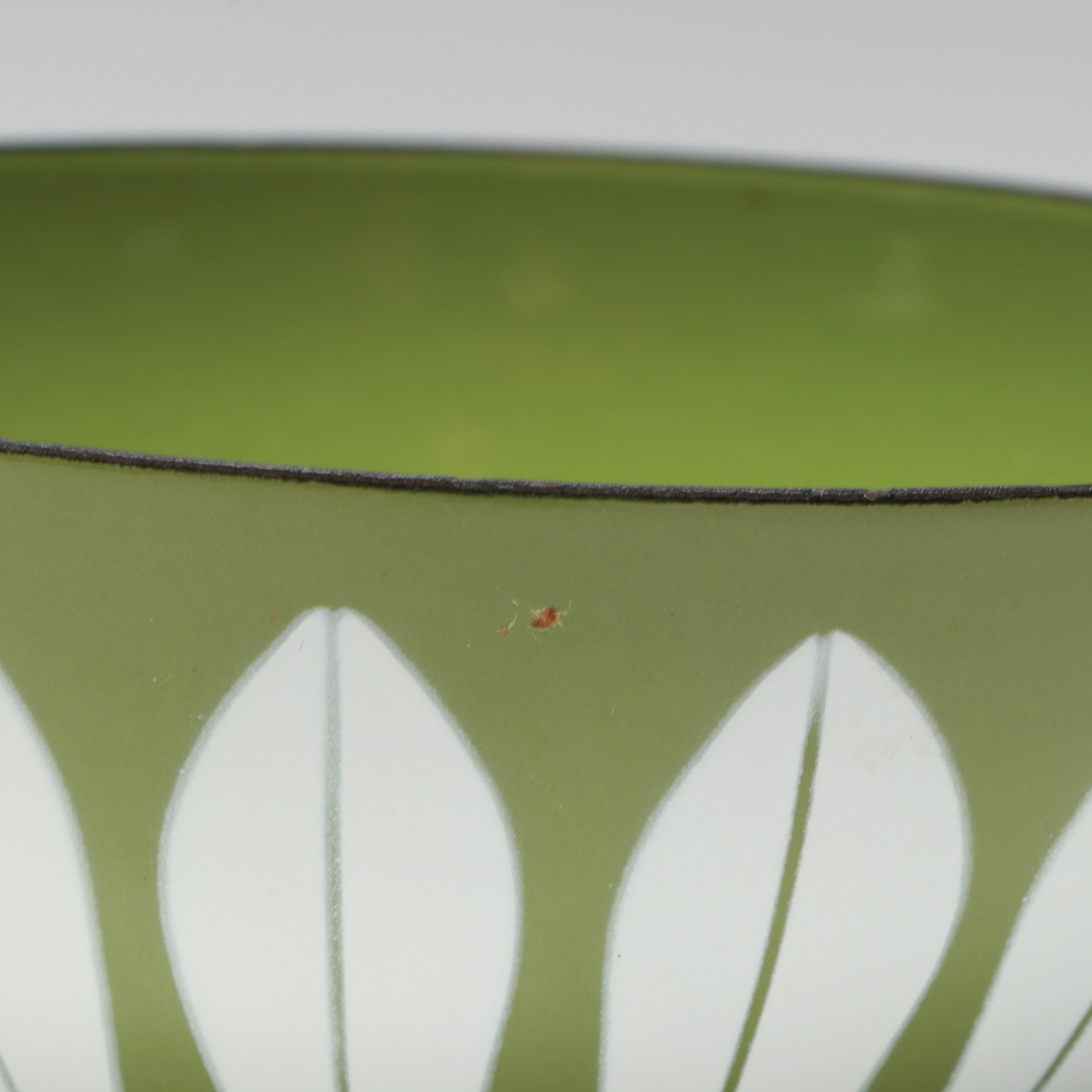 Artist Signed Enamel on Copper Plates with Other Enamel on Metal Bowl