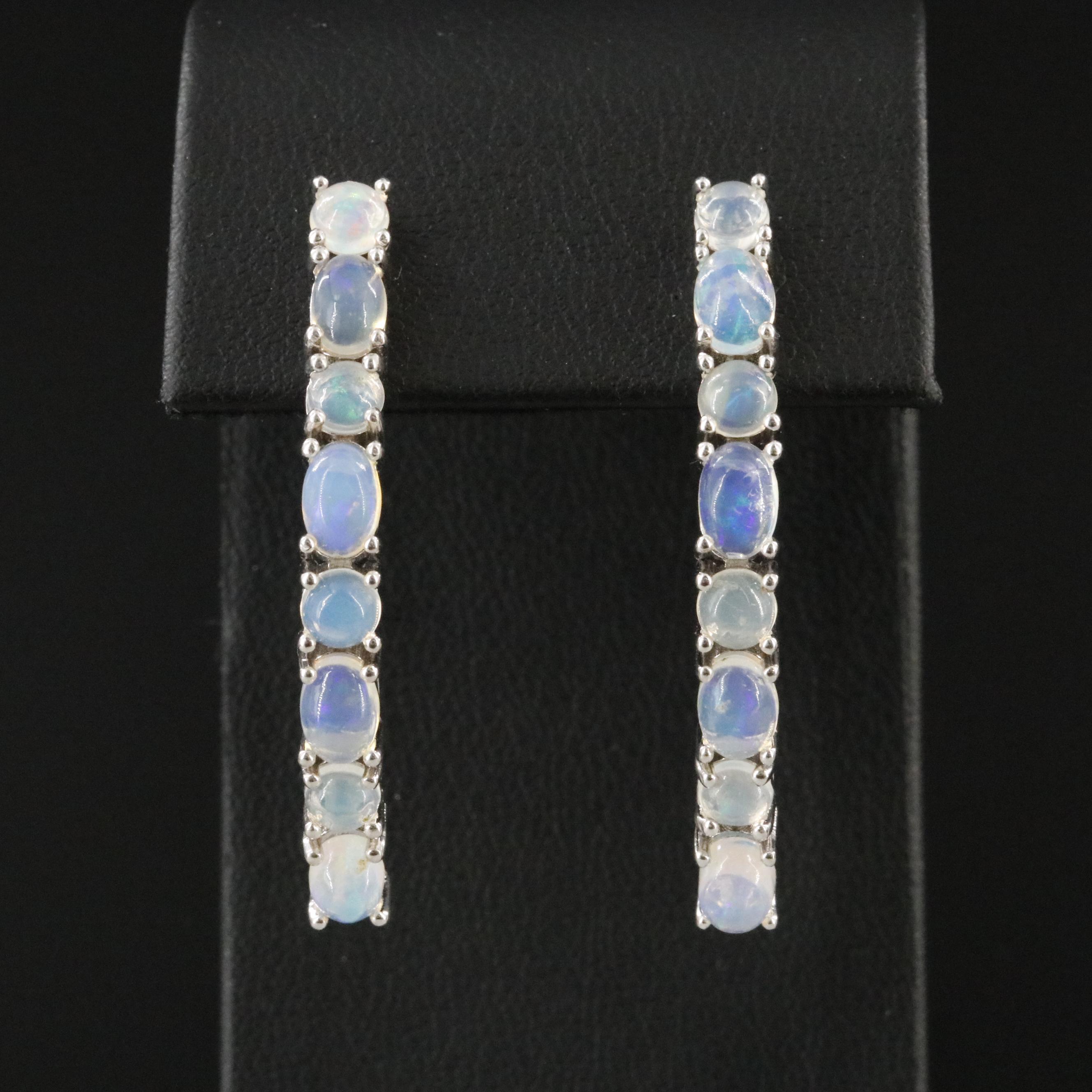 Sterling Opal Drop Earrings