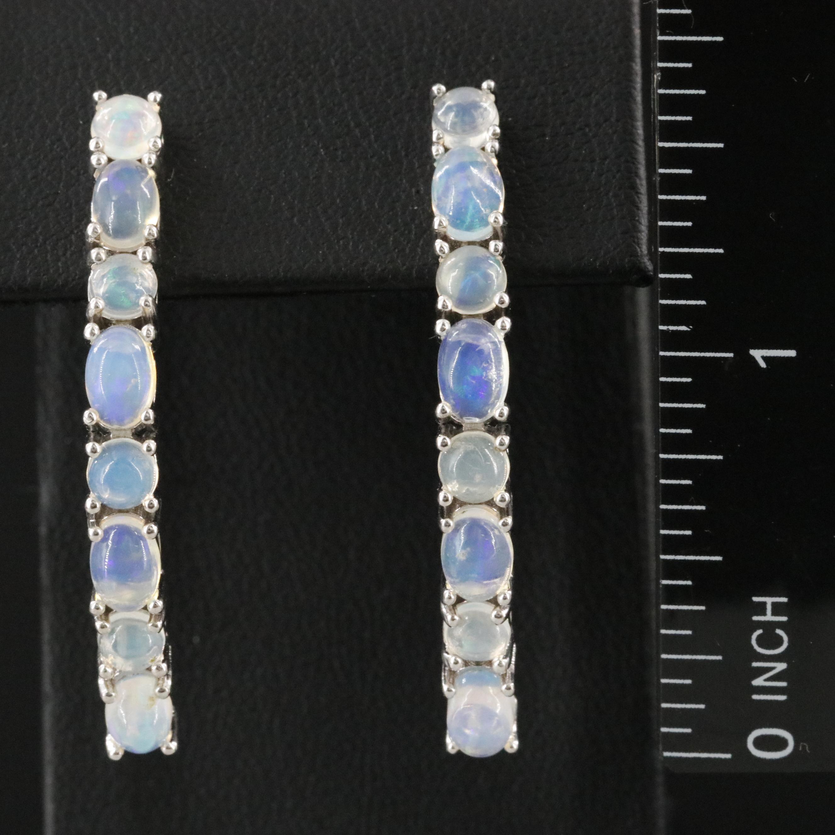 Sterling Opal Drop Earrings