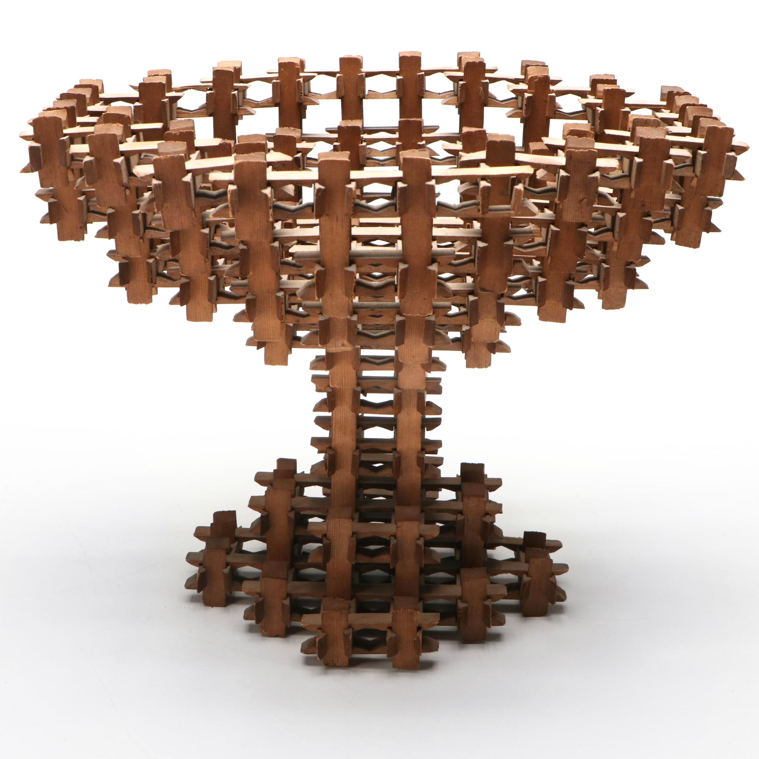 Handcrafted "Crown of Thorns" Tramp Art Compote