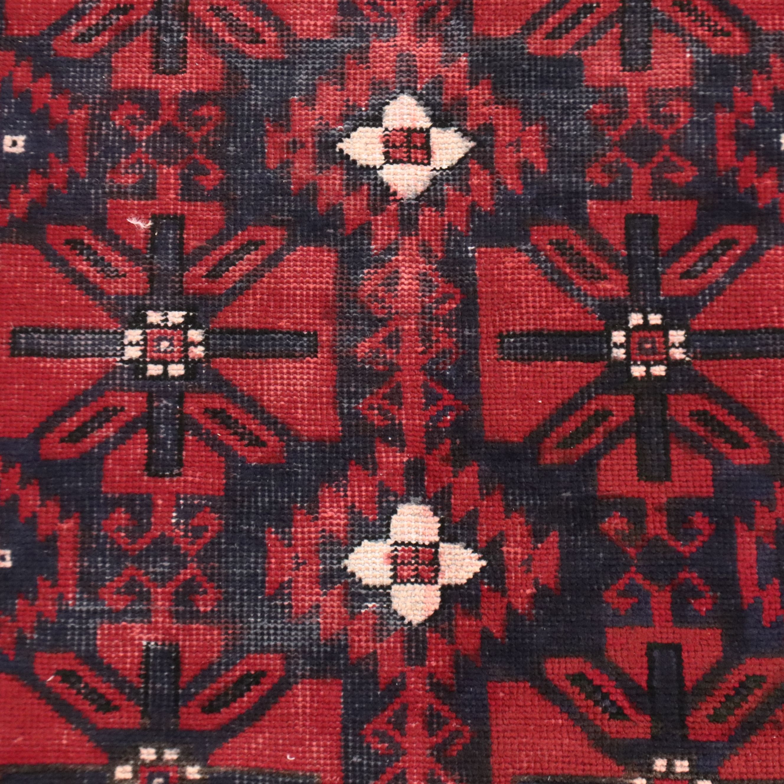3'7 x 8'10 Hand-Knotted Afghan Baluch Long Rug