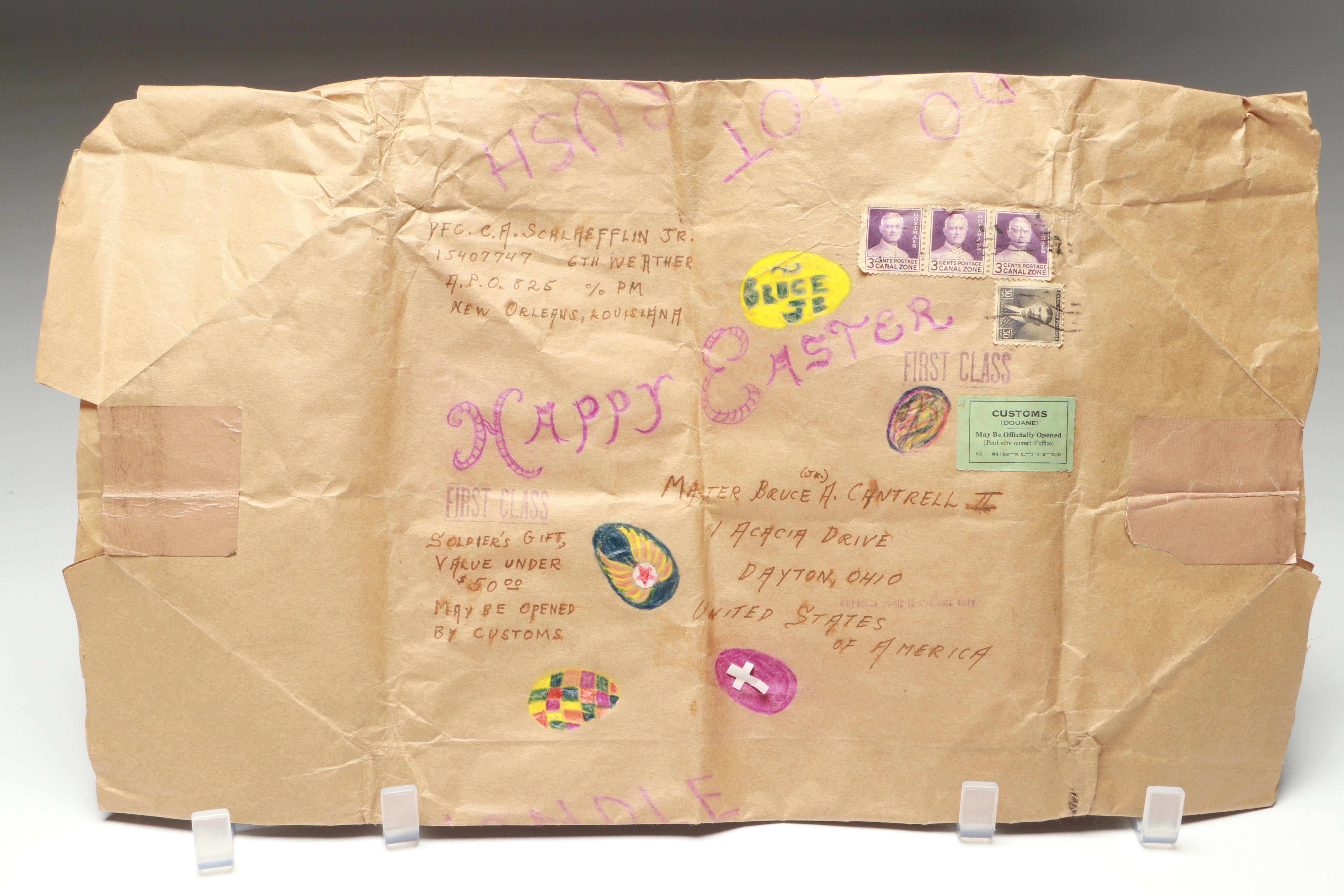 Vintage Rabbit Stuffed Animal with Ephemera