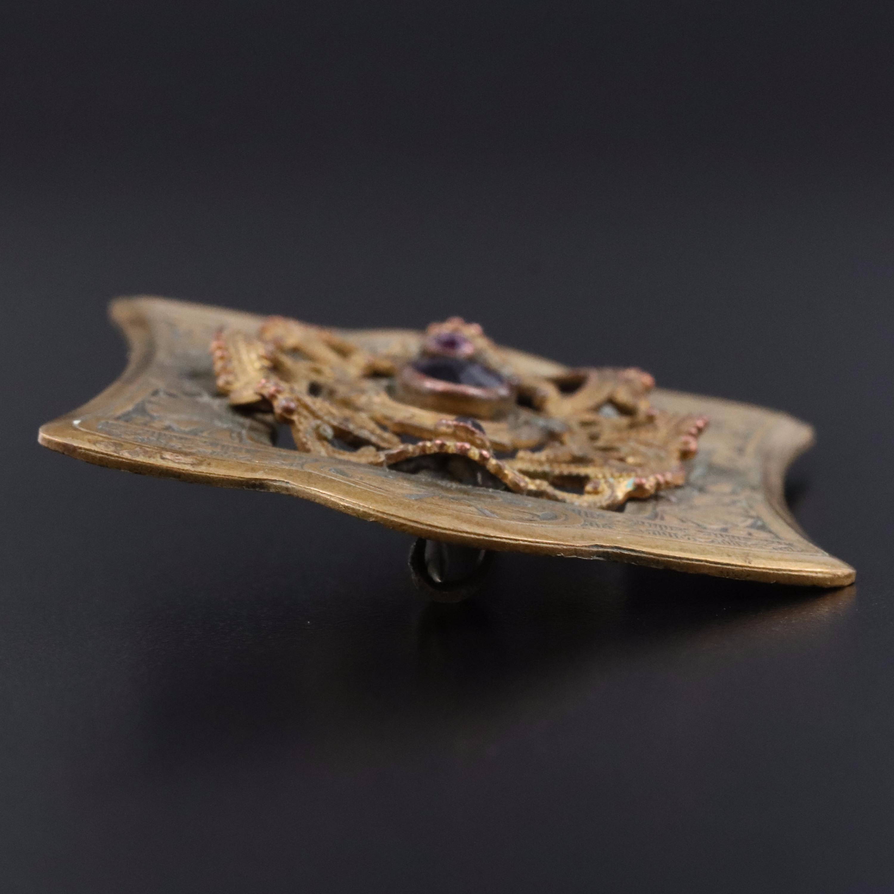 Art Nouveau Glass Brooch