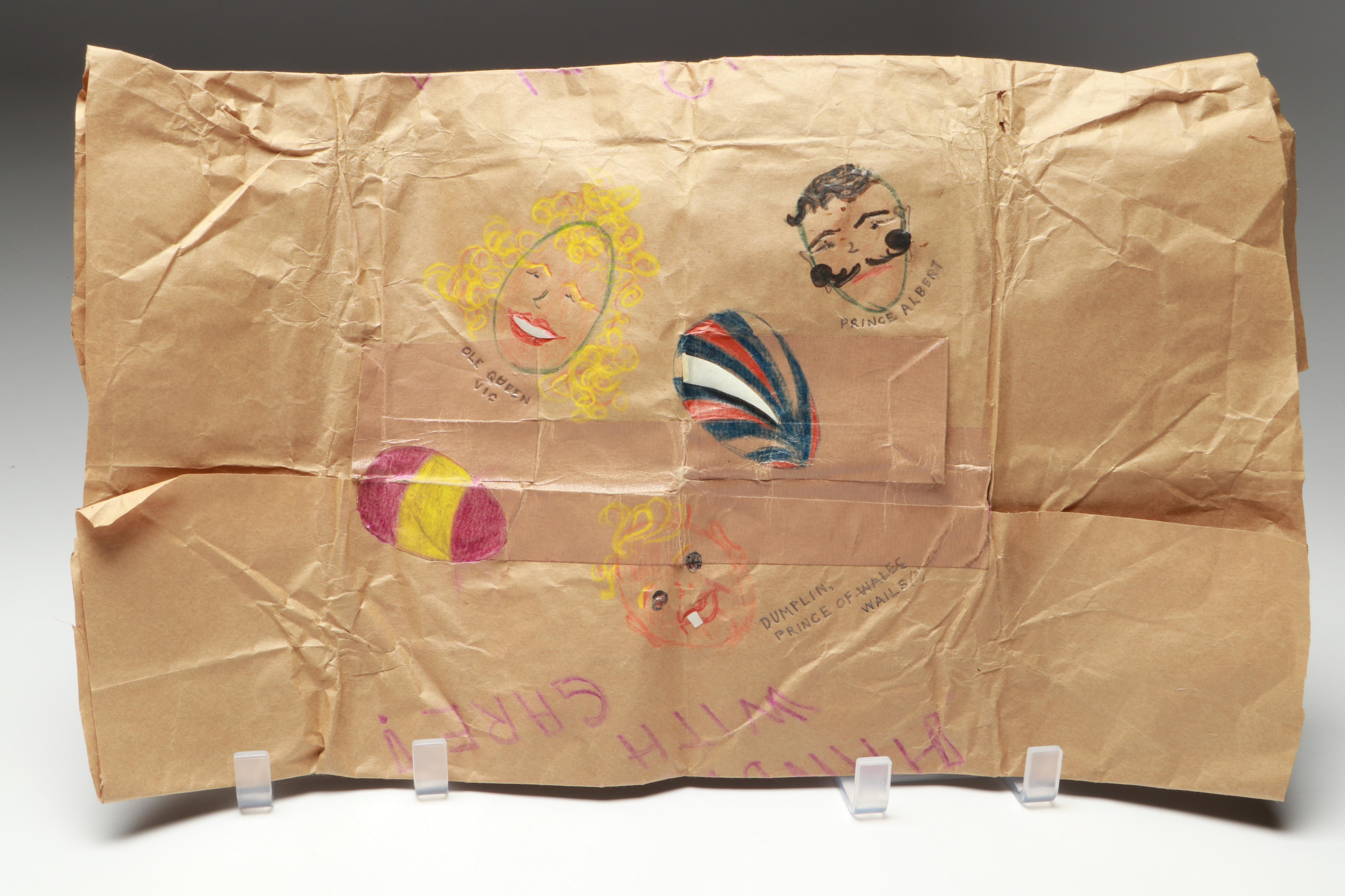 Vintage Rabbit Stuffed Animal with Ephemera