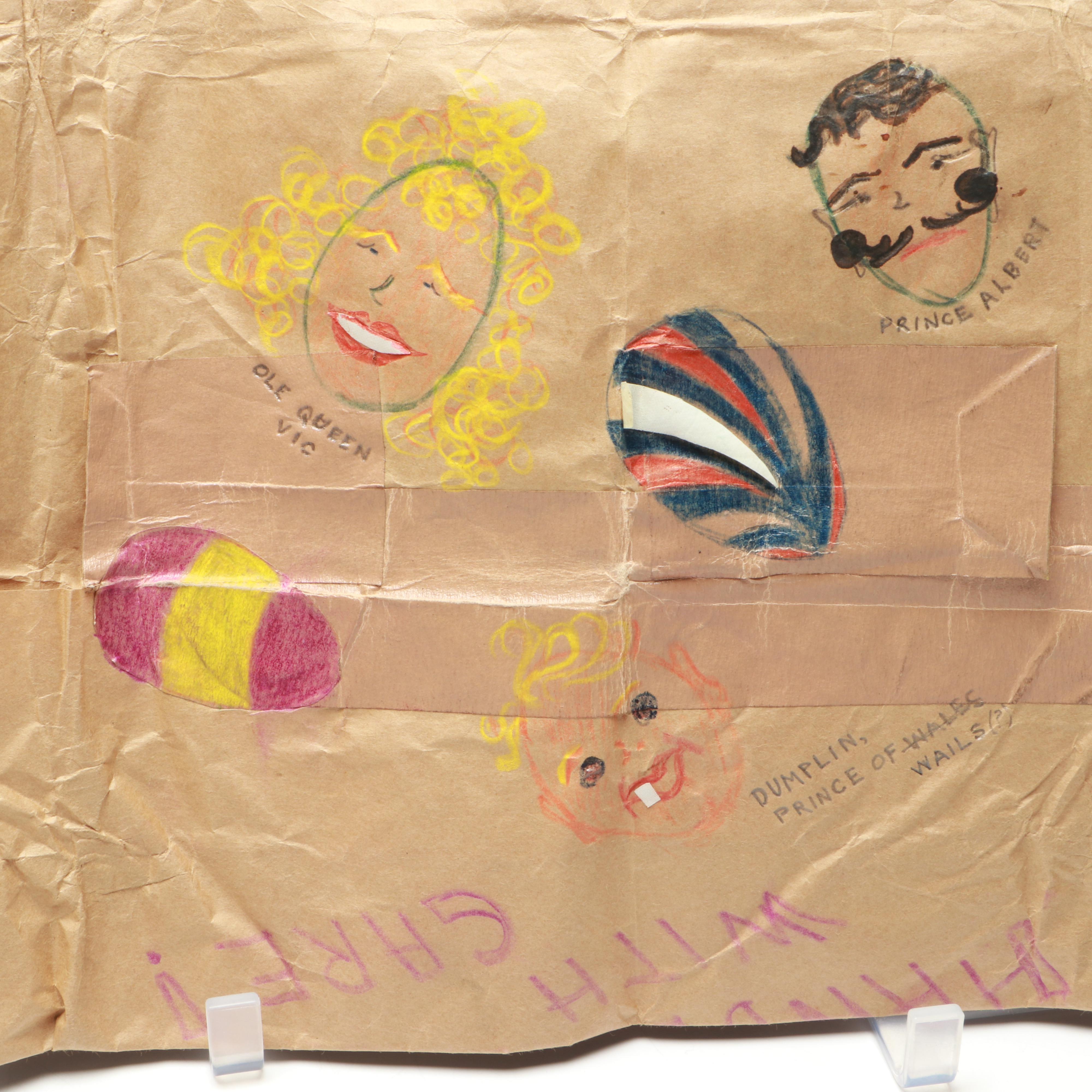 Vintage Rabbit Stuffed Animal with Ephemera