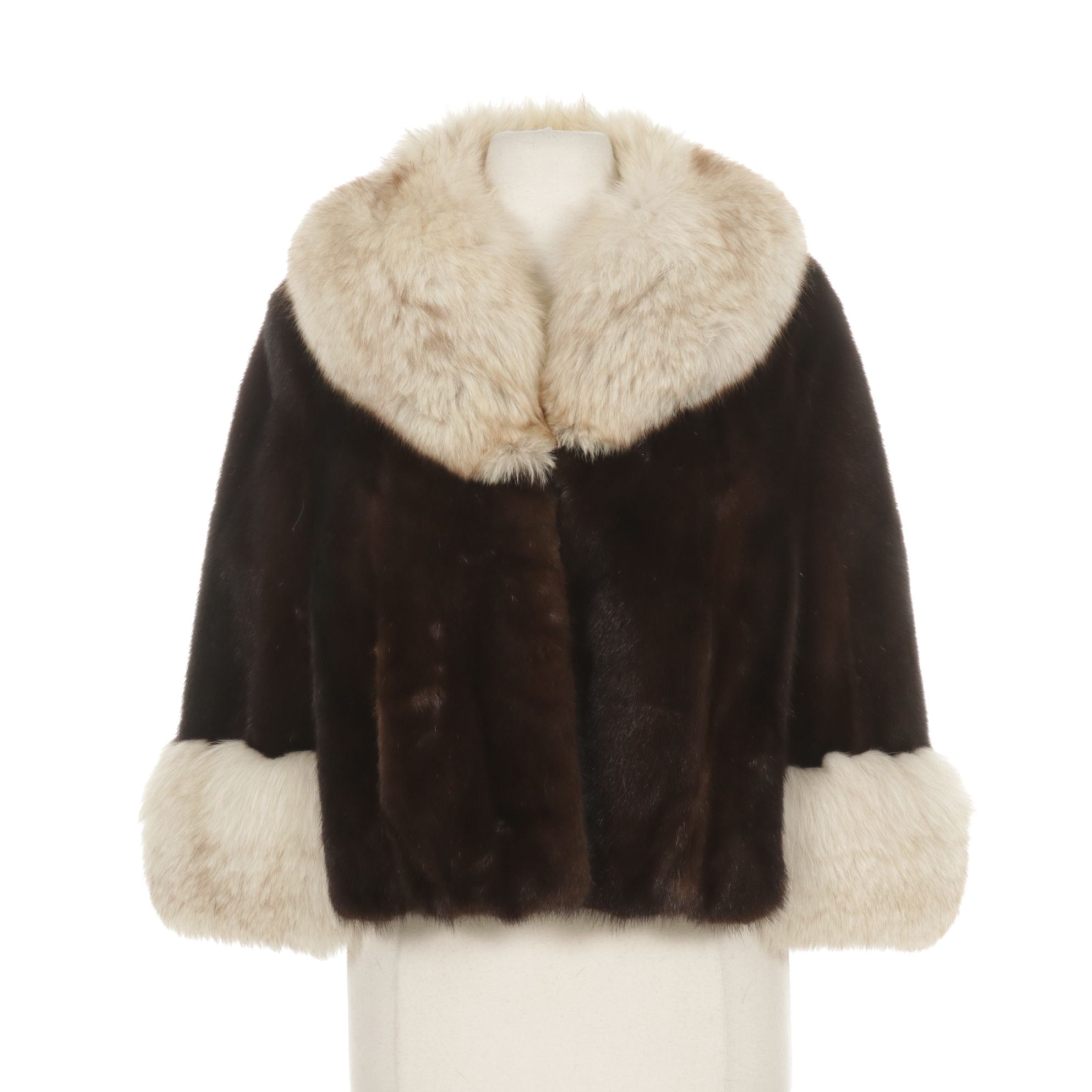 Mink Fur and Fox Fur Capelet Stole