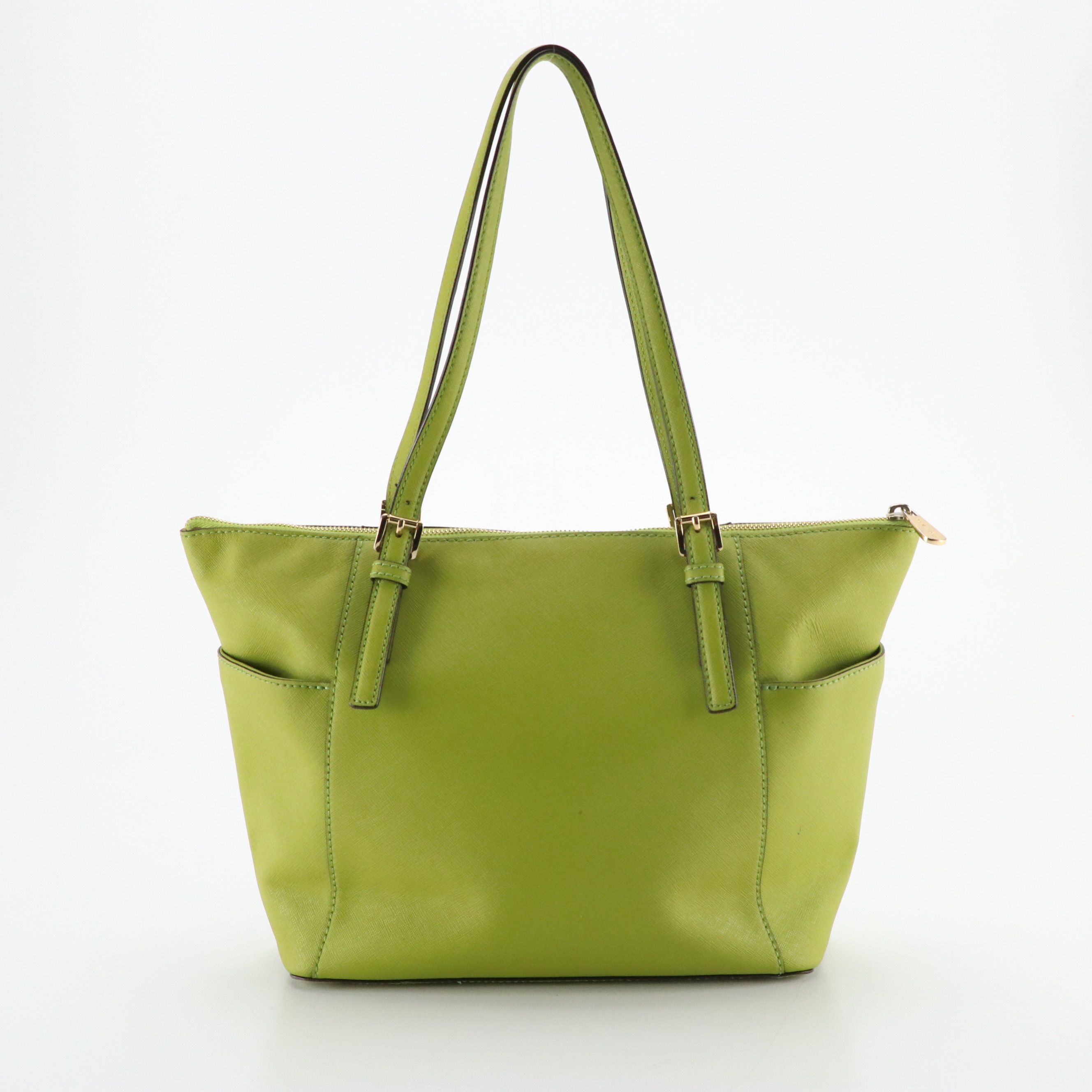 Michael Kors Jet Set Zip Tote in Green Textured Leather