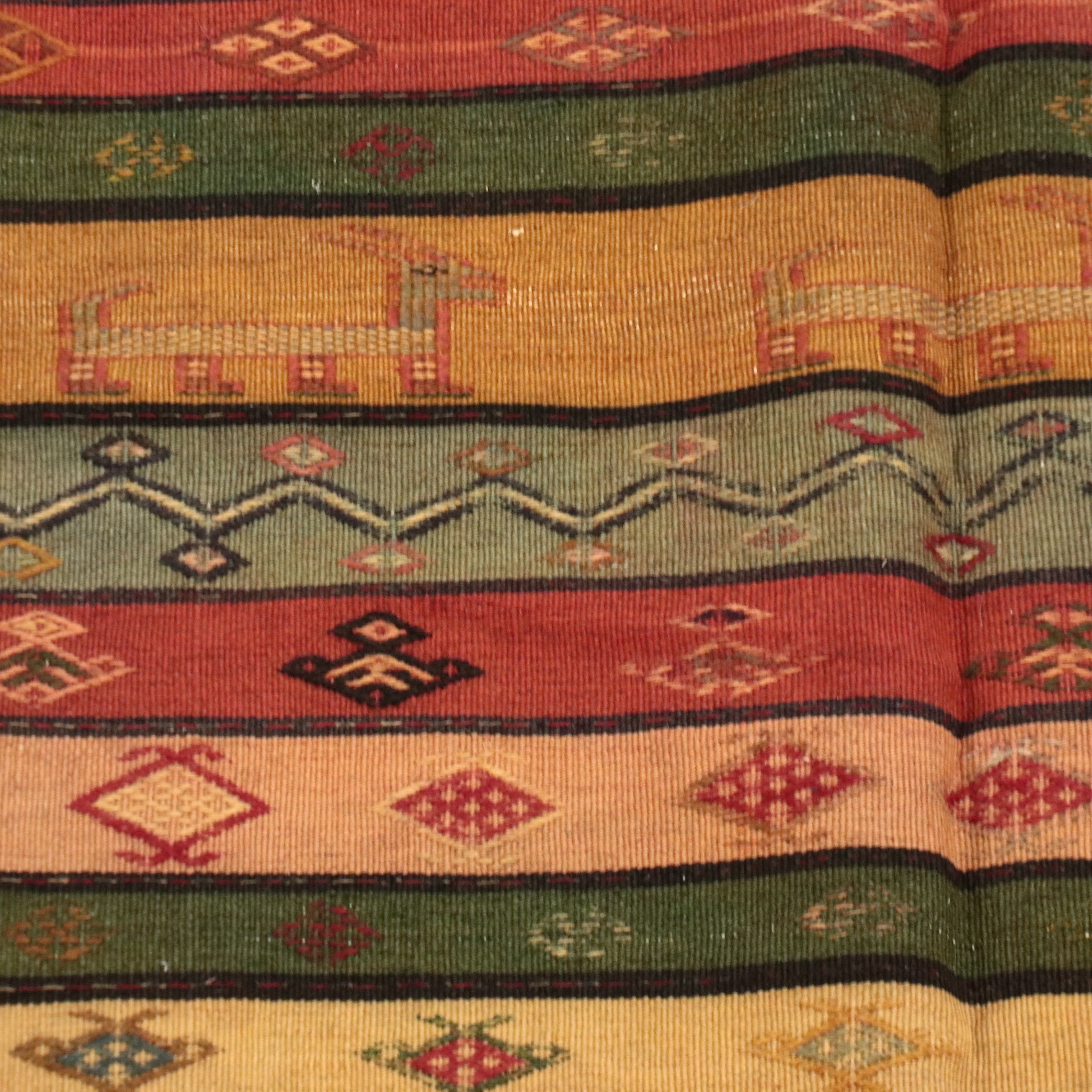 4'10 x 9'10 Handwoven Turkish Mut Cicim Area Rug