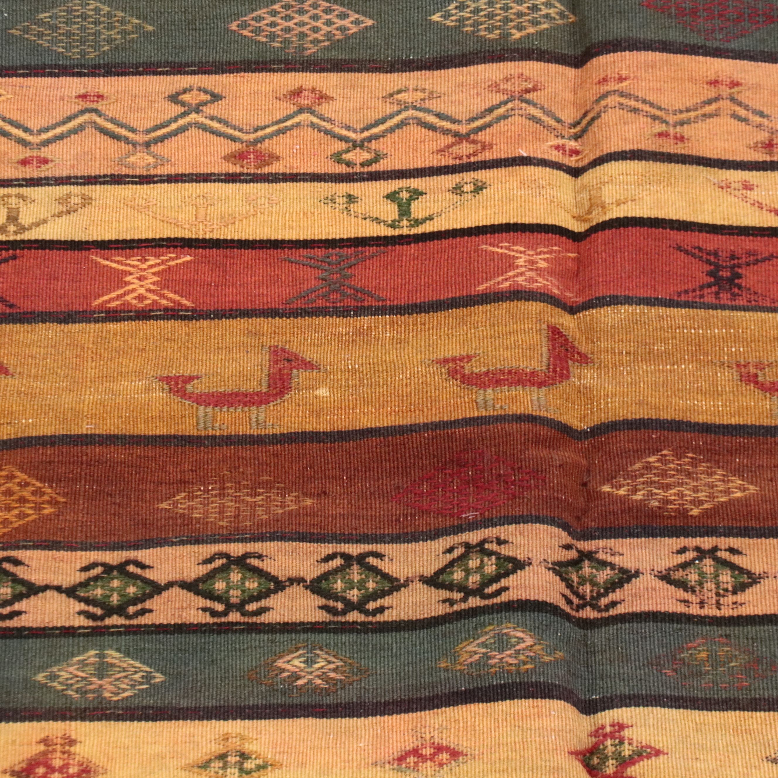 4'10 x 9'10 Handwoven Turkish Mut Cicim Area Rug