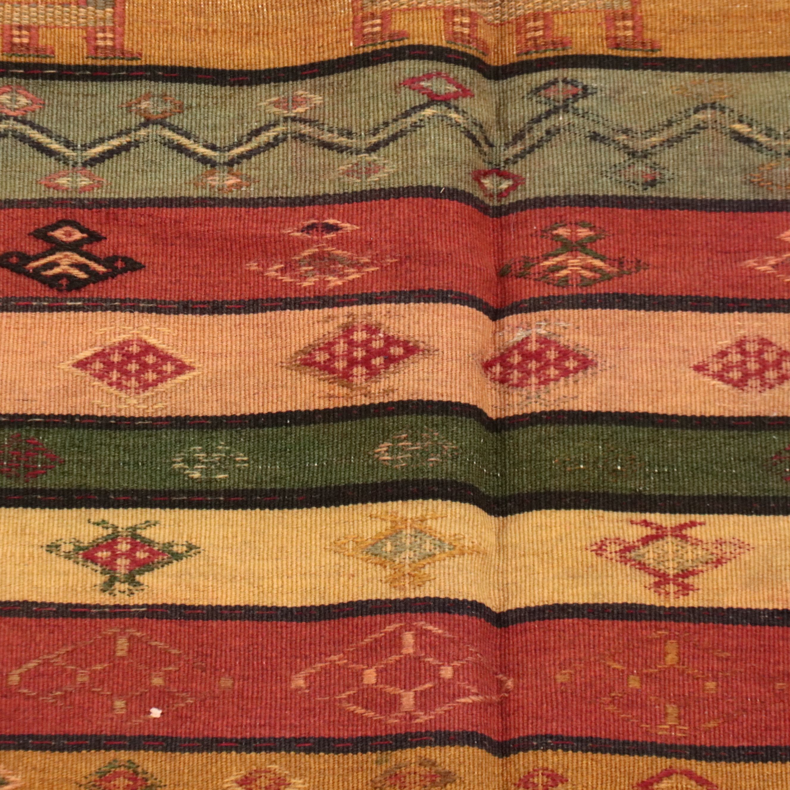 4'10 x 9'10 Handwoven Turkish Mut Cicim Area Rug