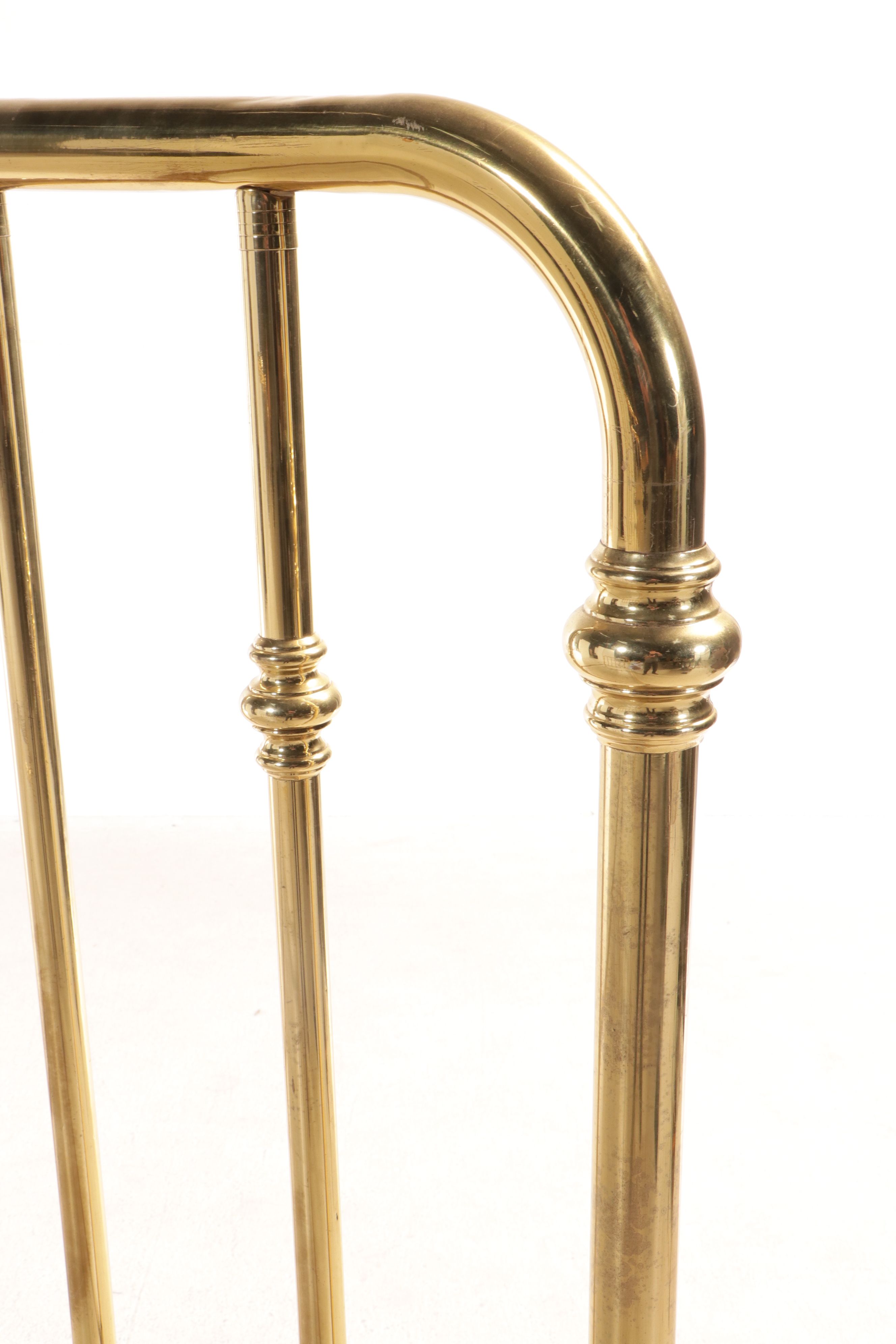 Edwardian Lacquered Brass Full Size Bed Frame, Early 20th Century