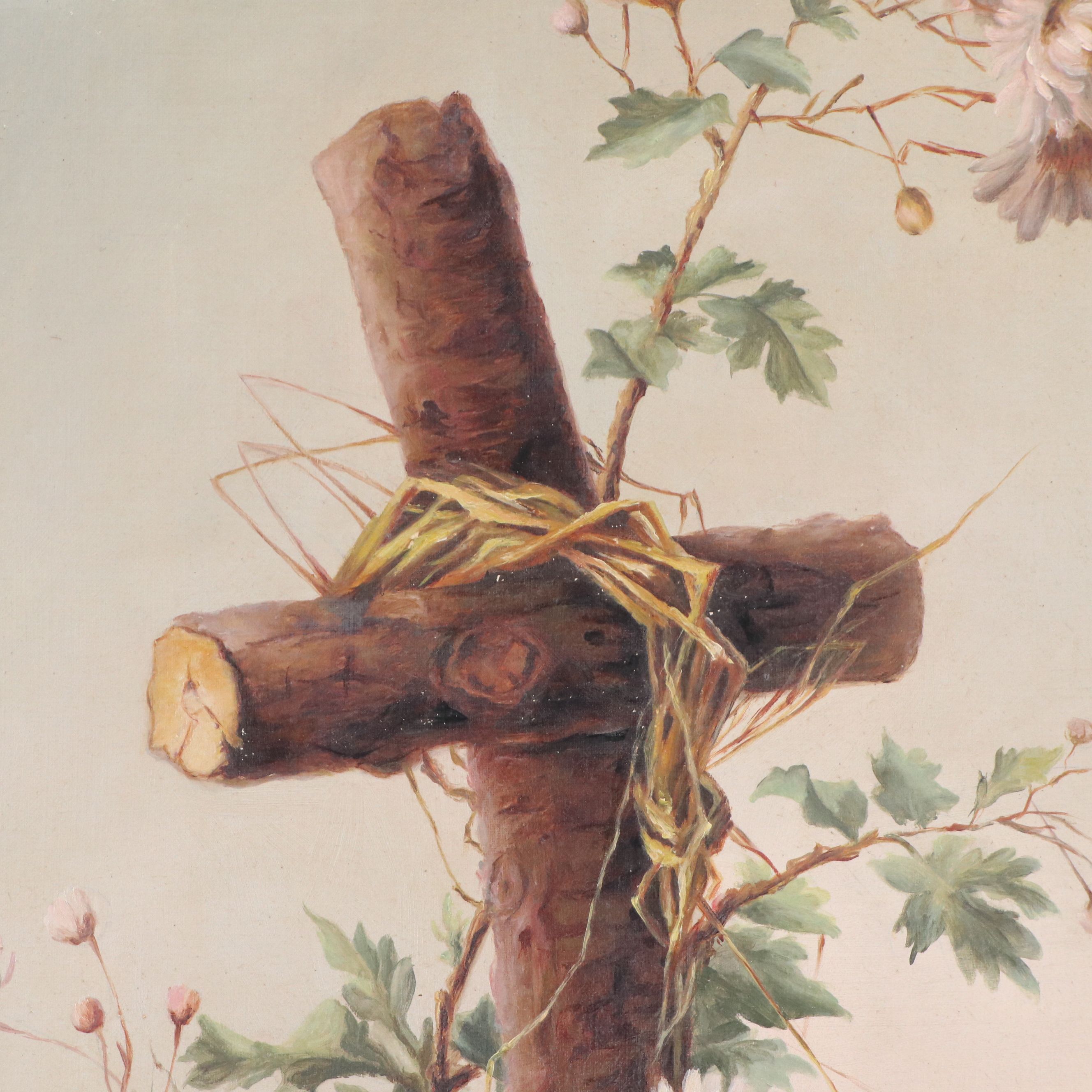 Antique American School Oil Painting, 1895