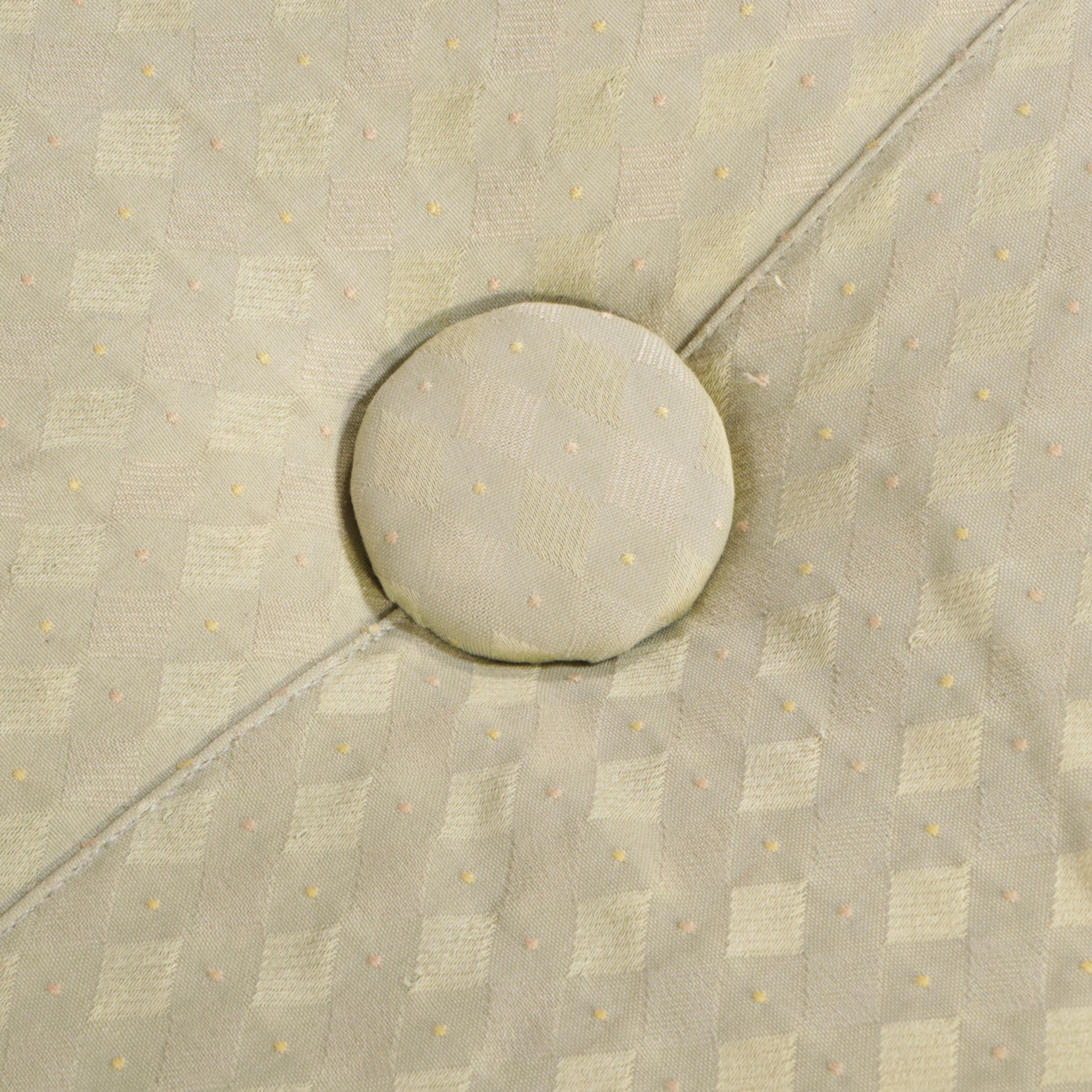 Victorian Style Upholstered Ottoman with Bullion Fringe Detail