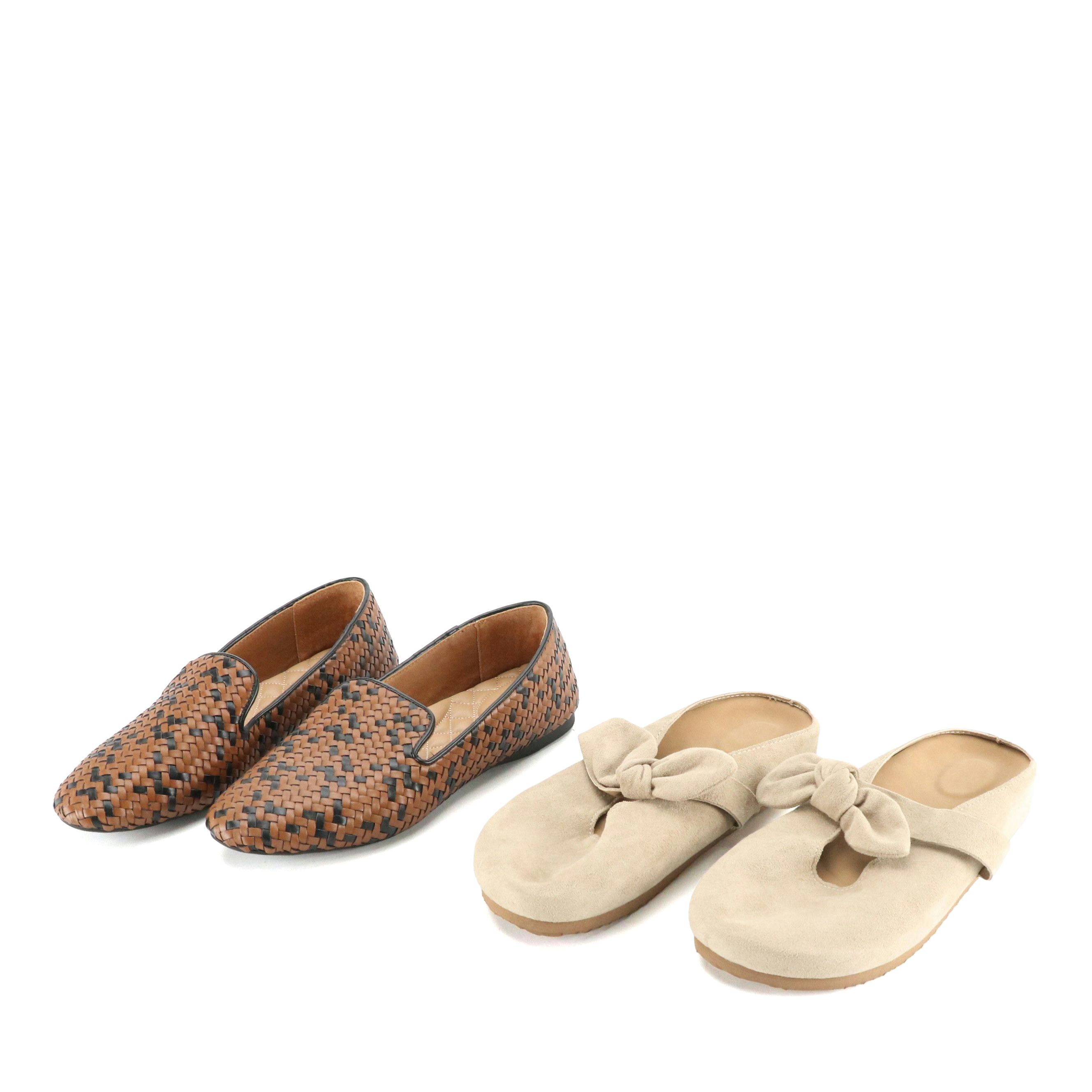 Birdies Donqun Starling Woven Flats and Other Bow Strap Clog Mules