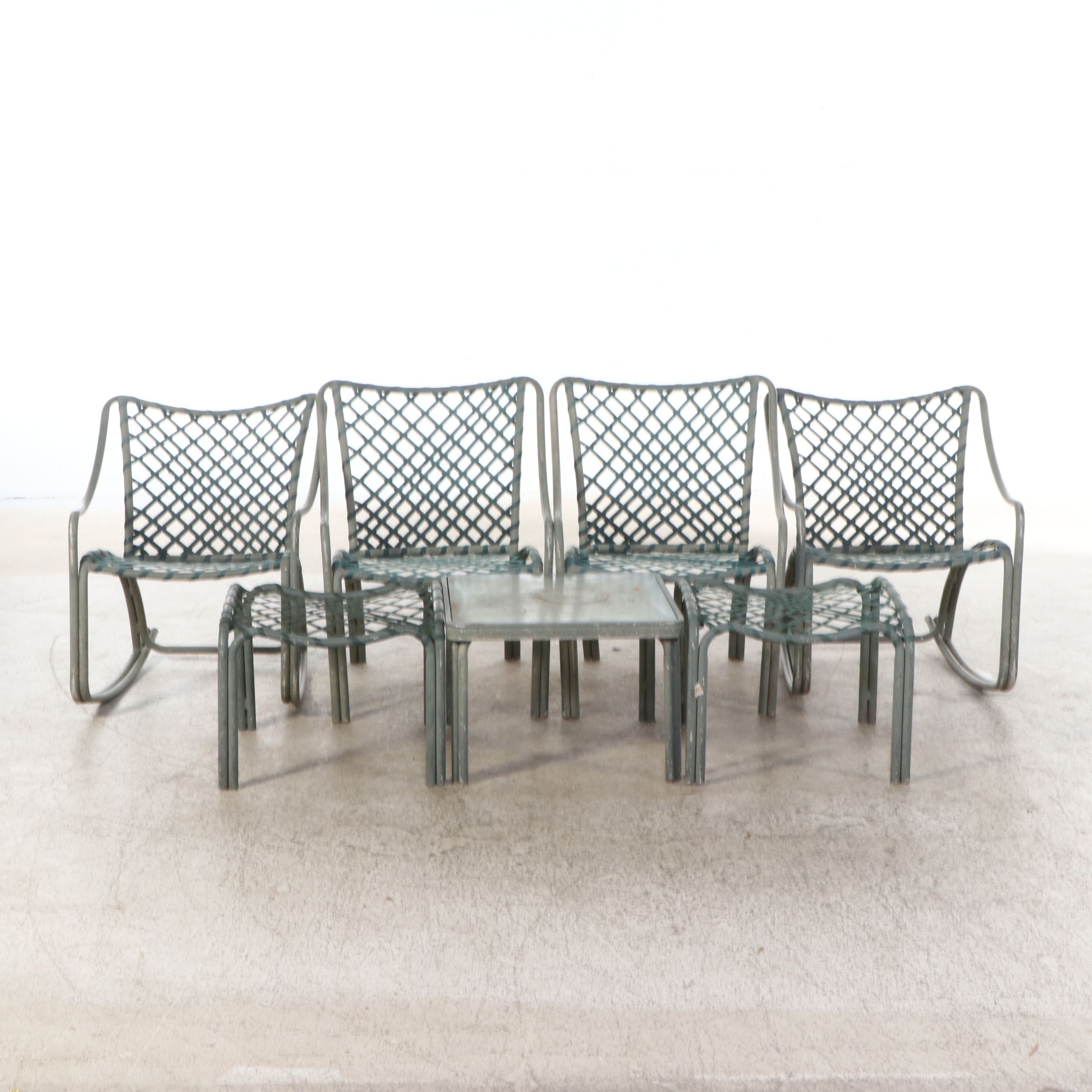 Brown Jordan Vinyl Strap Patio Lounge Furnishings, Late 20th Century