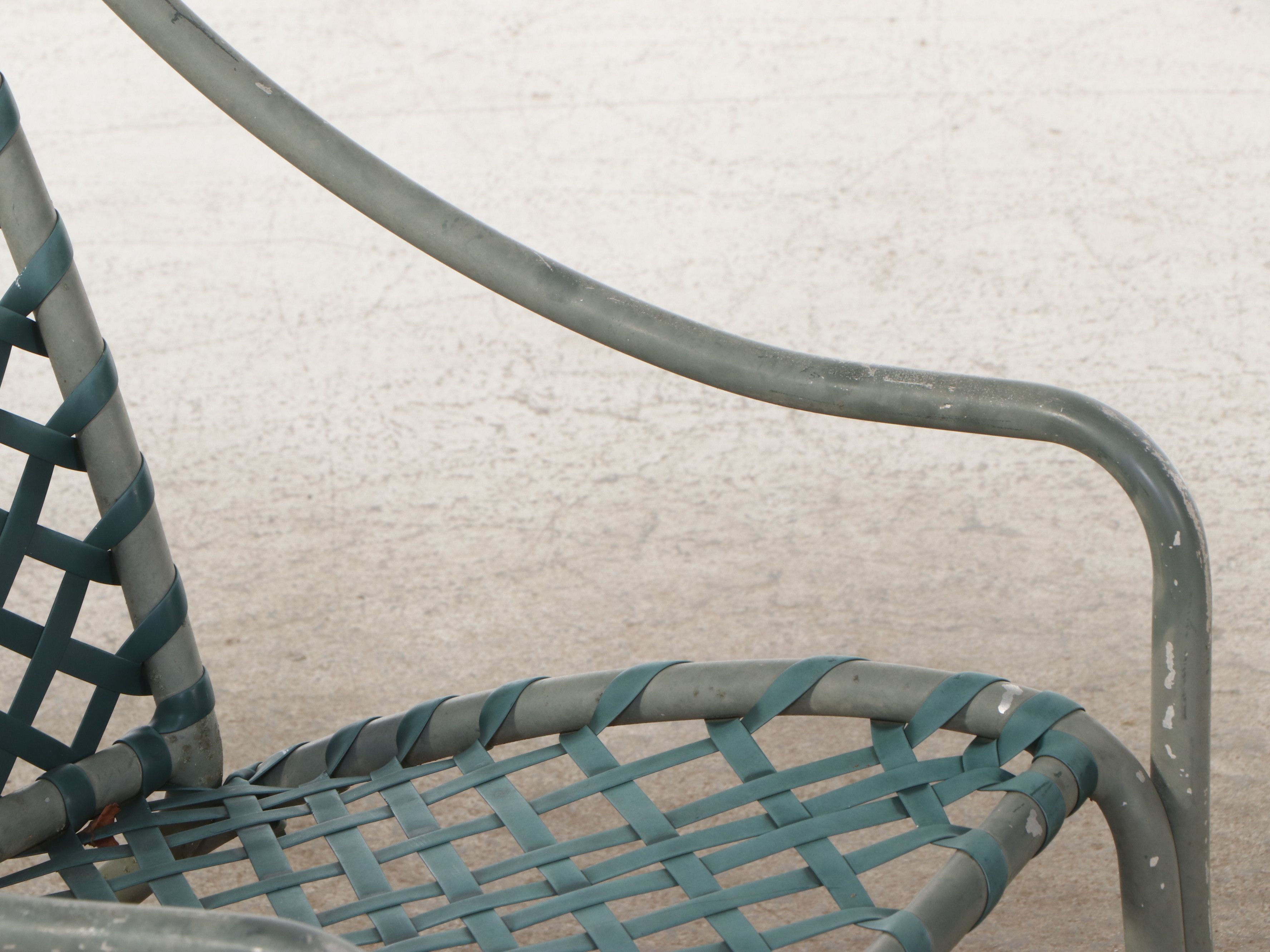 Brown Jordan Vinyl Strap Patio Lounge Furnishings, Late 20th Century