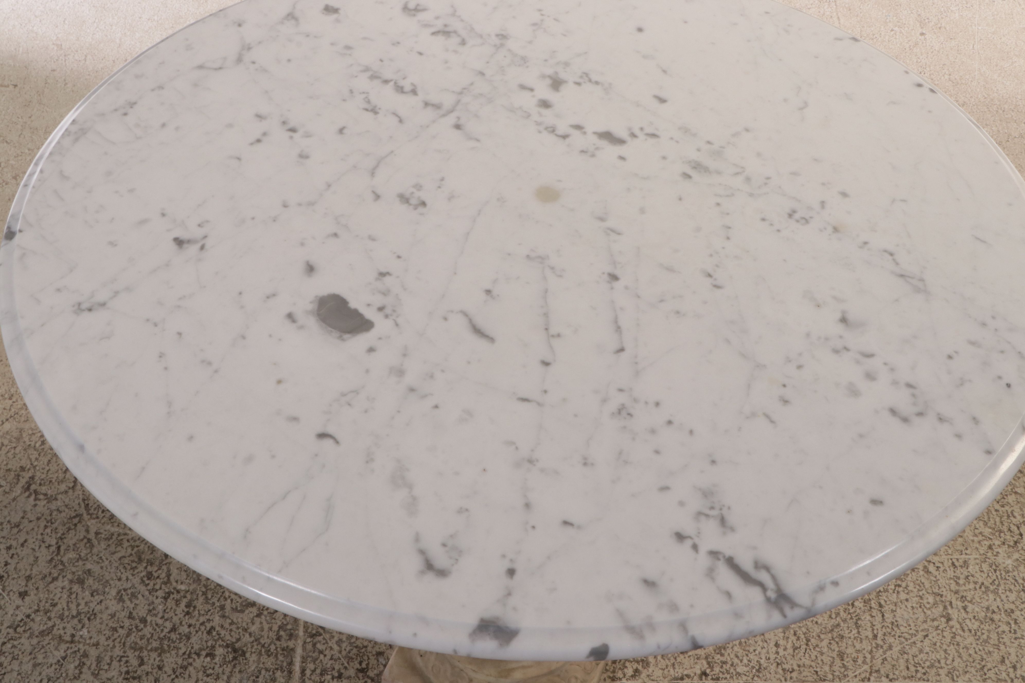 Neoclassical Style Acanthus Leaf Carved Stone Urn-Form Table with Marble Top