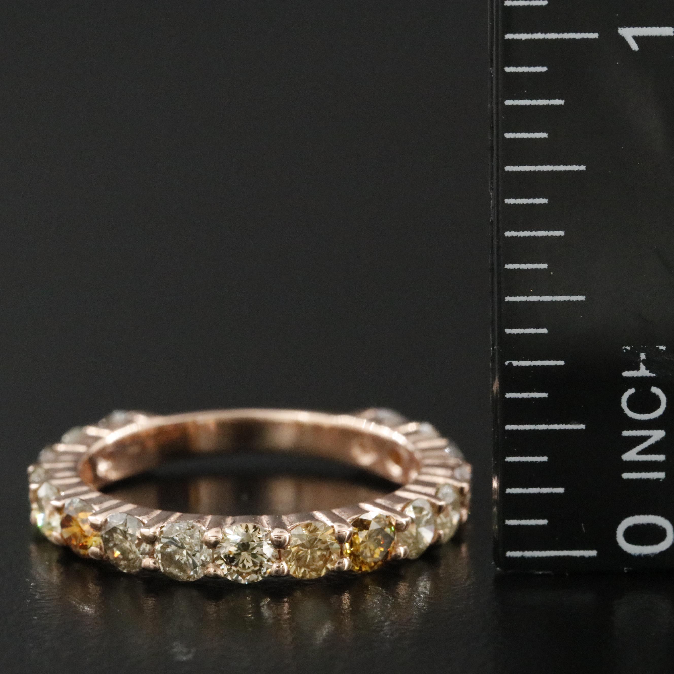 14K 2.00 CTW Diamond Ring Featuring Fancy Colors and IGI Jewelry Report