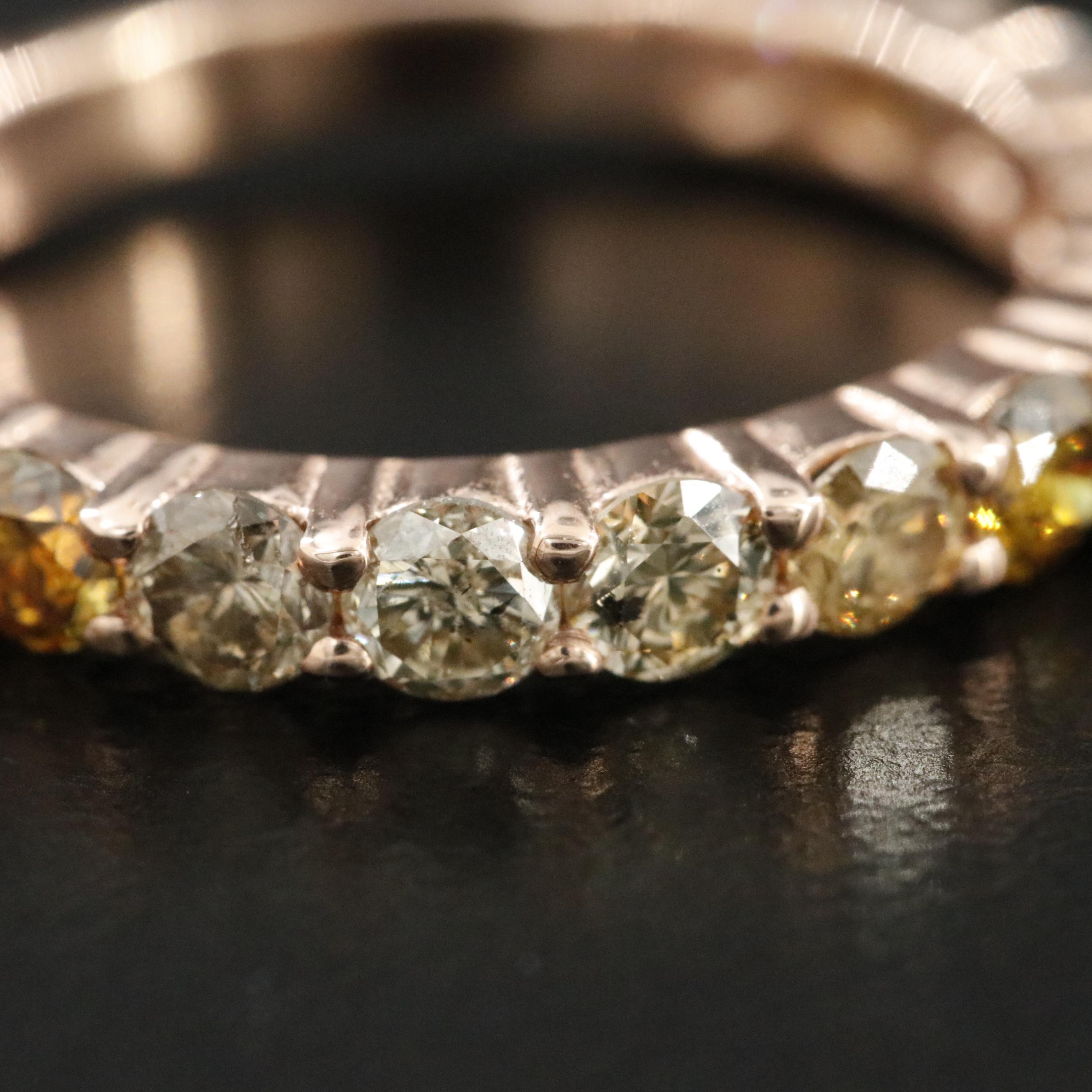 14K 2.00 CTW Diamond Ring Featuring Fancy Colors and IGI Jewelry Report