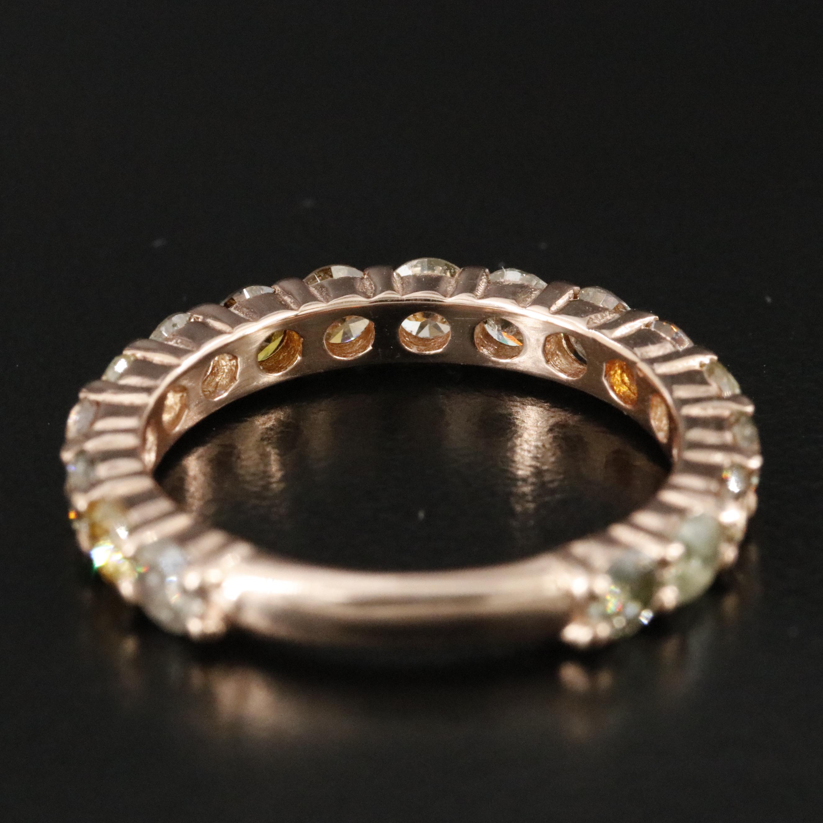 14K 2.00 CTW Diamond Ring Featuring Fancy Colors and IGI Jewelry Report