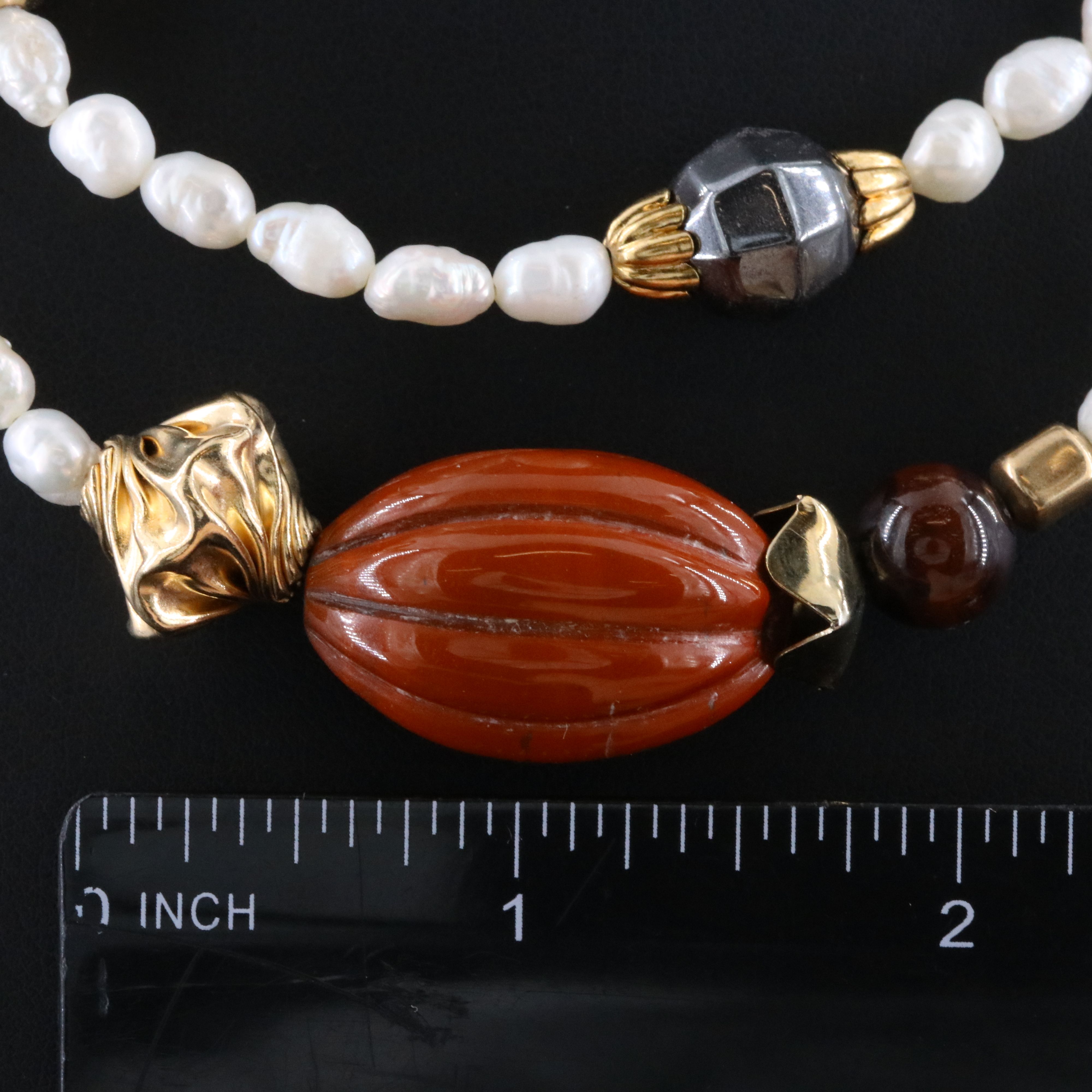 Pearl and Multi Gemstone Necklace