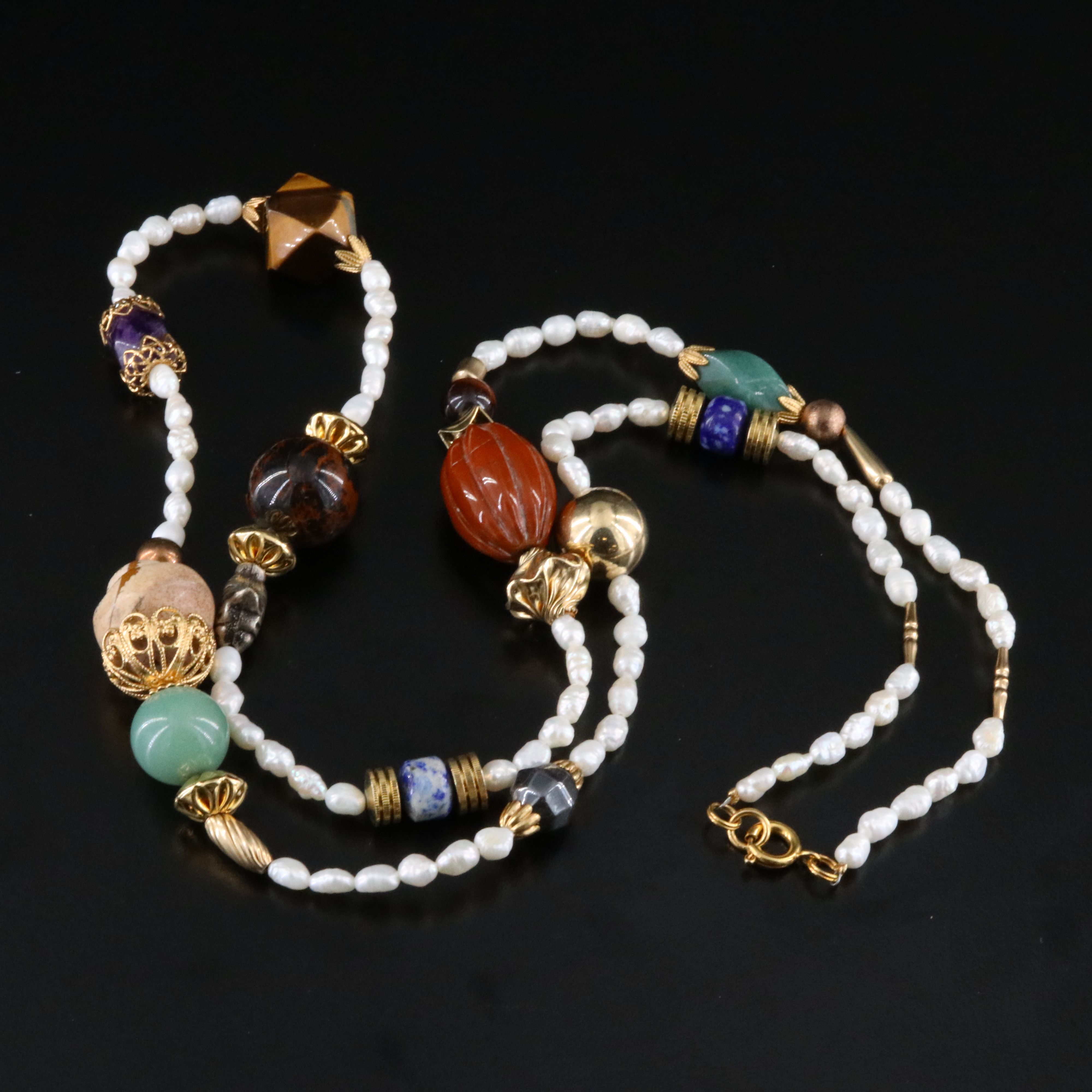 Pearl and Multi Gemstone Necklace