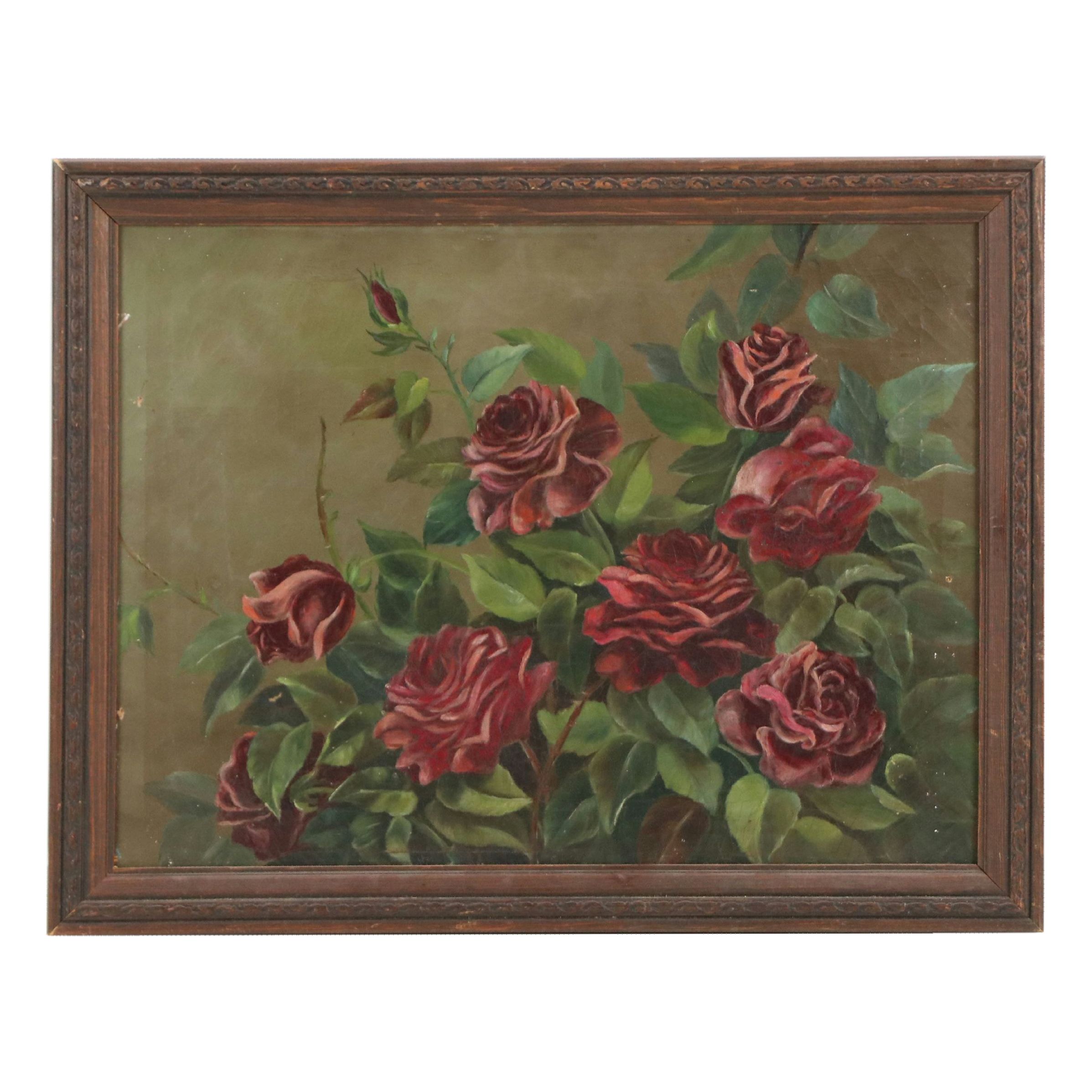 Antique American School Oil Painting, Late 19th Century