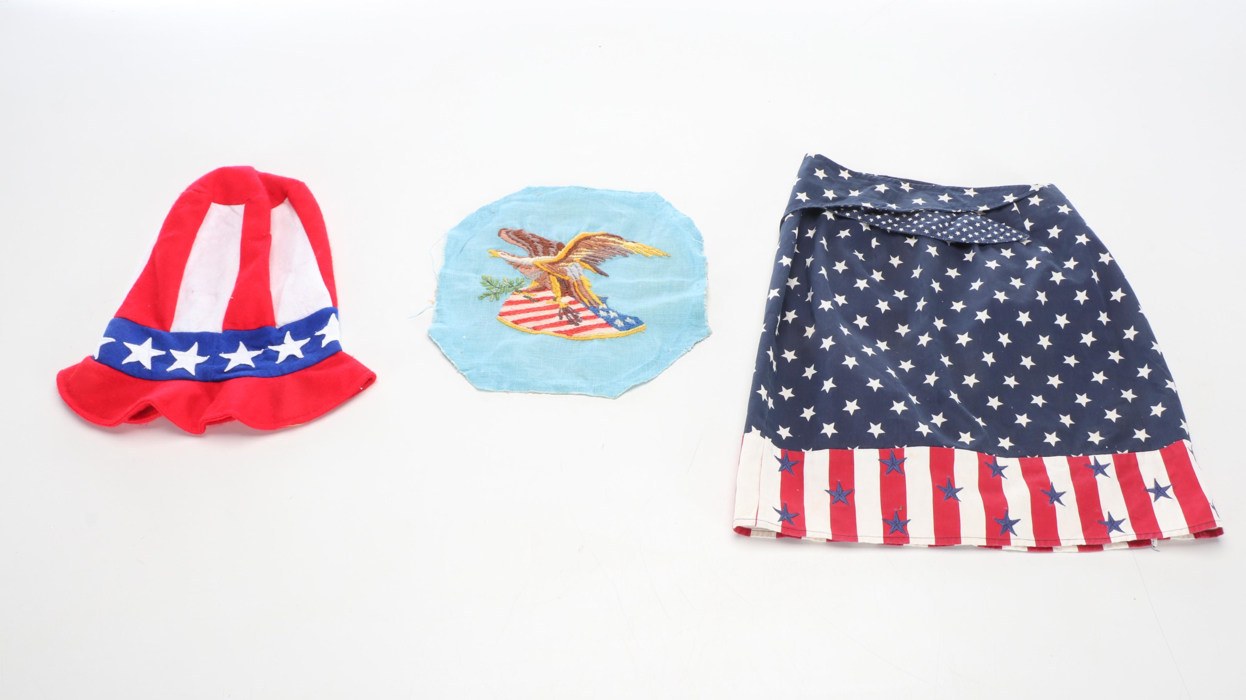 Vintage American Flags with Other Americana Decorative Textiles and Accessories