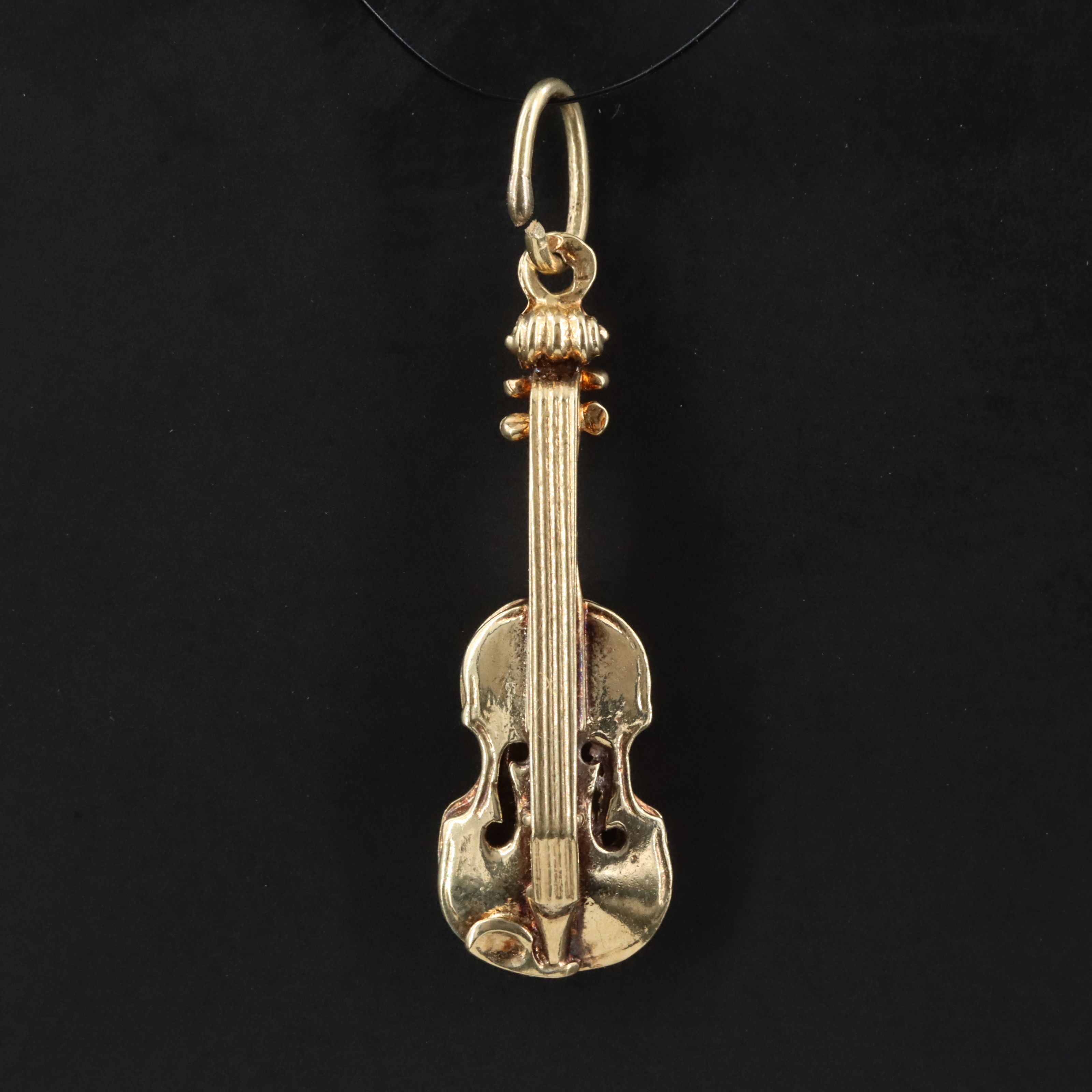 14K Violin Charm Pendant