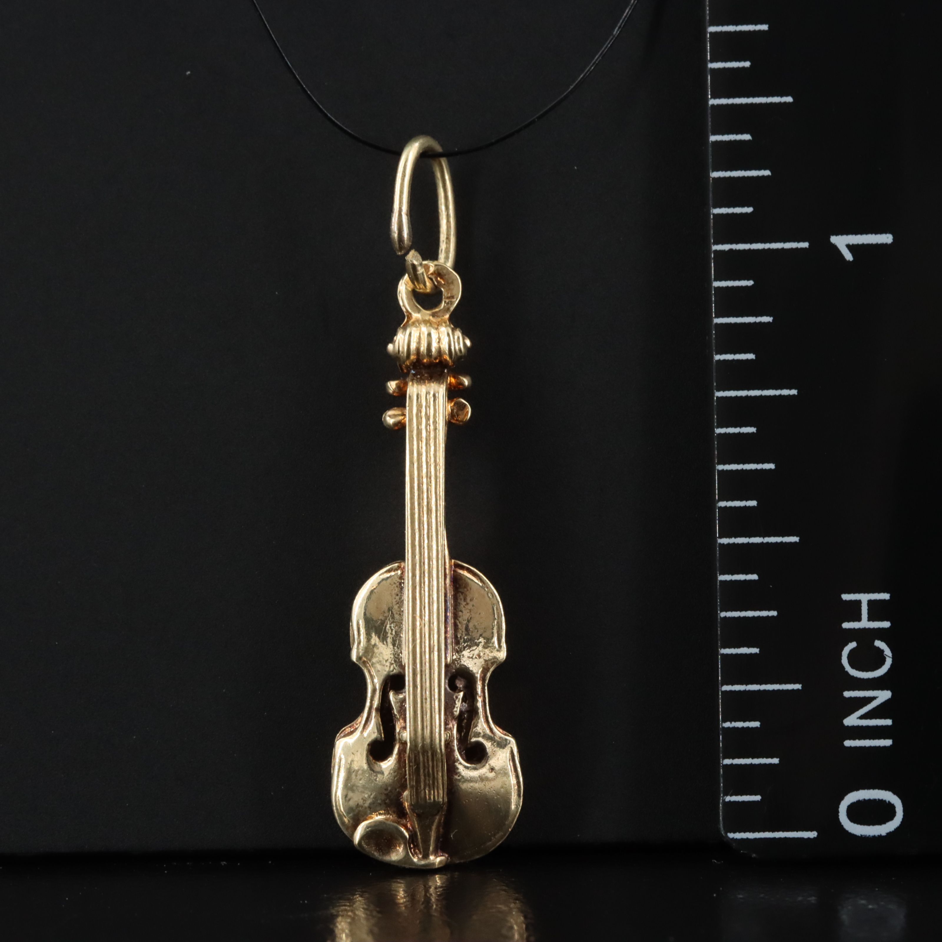 14K Violin Charm Pendant