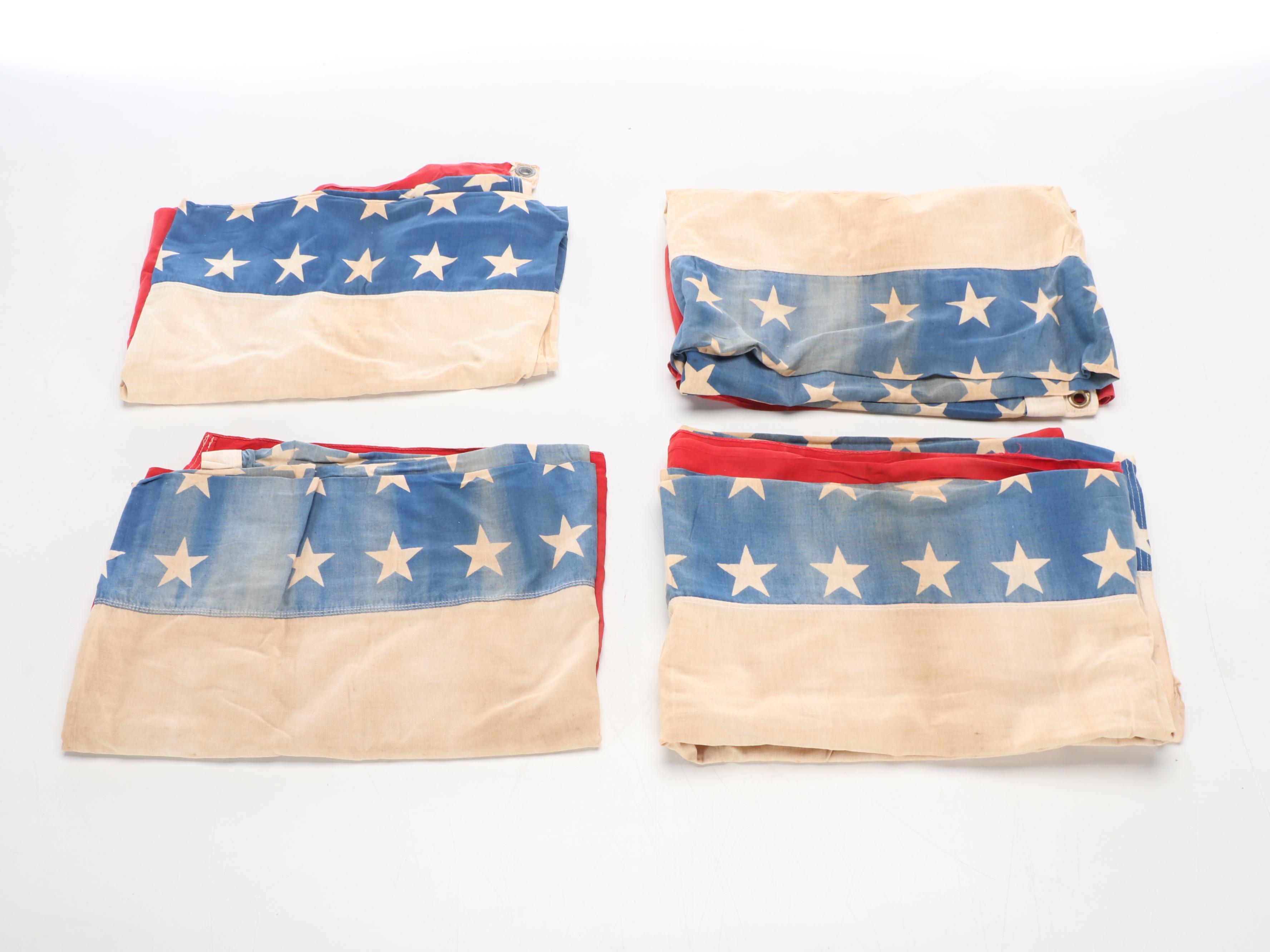 Vintage American Flags with Other Americana Decorative Textiles and Accessories