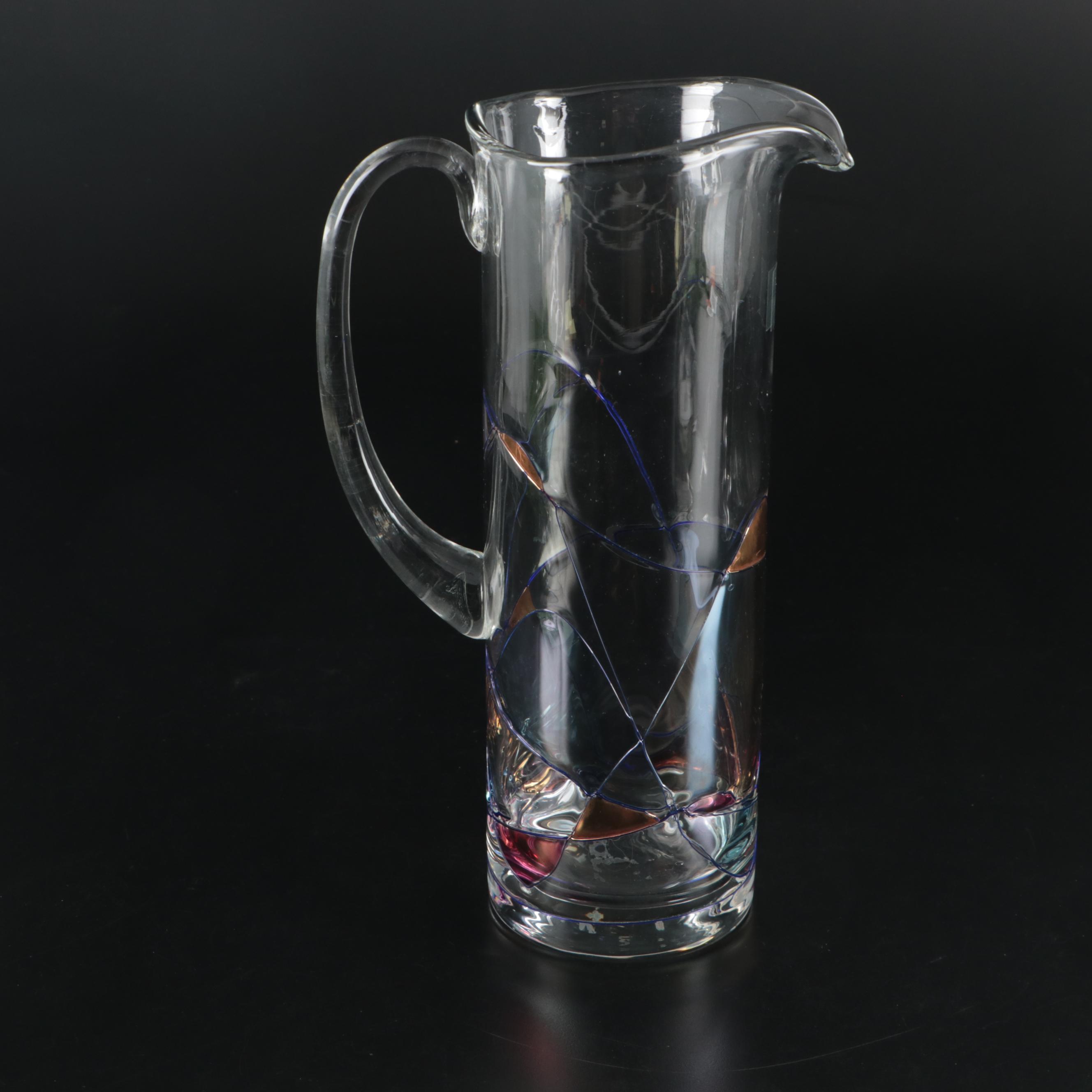 Luminescence Romanian Crystal Ice Bucket, Stemware, and Pitcher