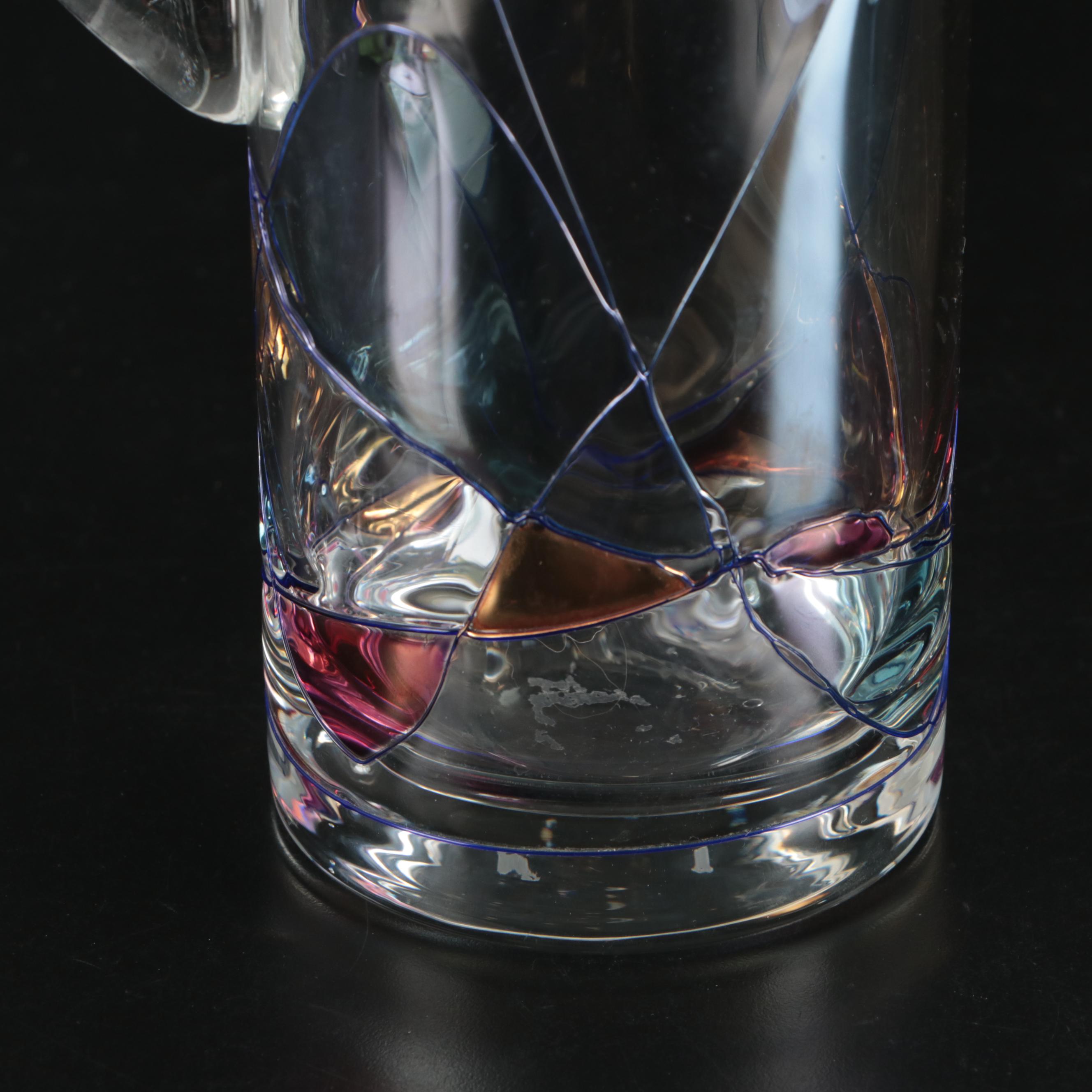 Luminescence Romanian Crystal Ice Bucket, Stemware, and Pitcher