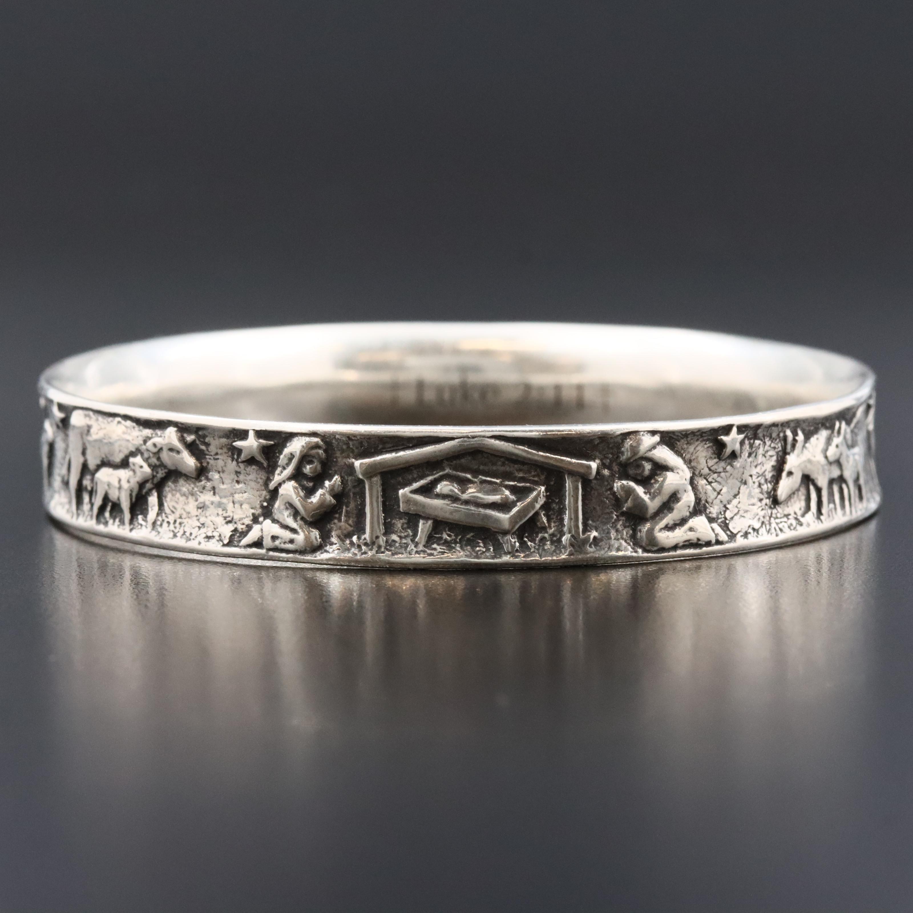 James Avery Sterling "Luke 2:11" Christmas Bangle