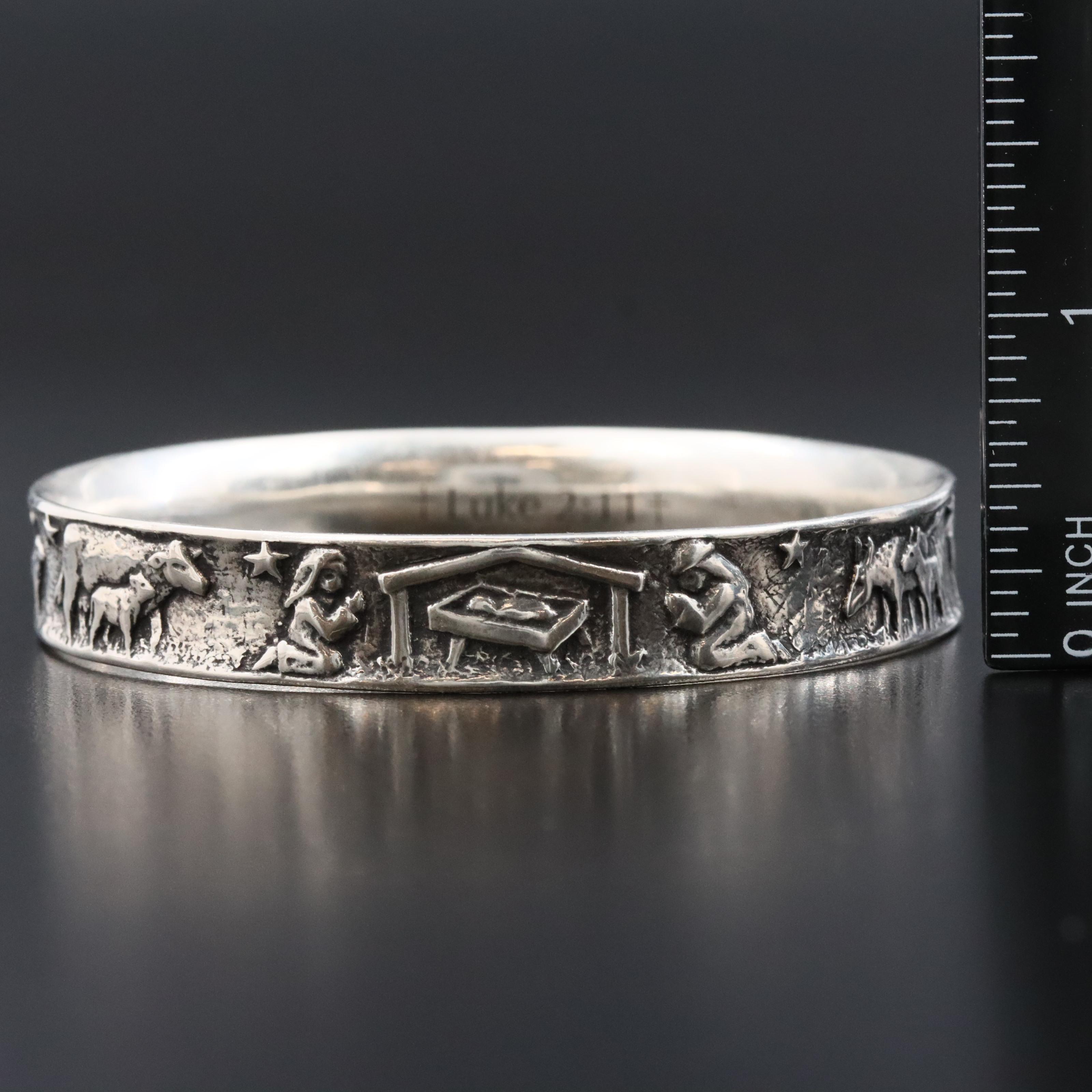 James Avery Sterling "Luke 2:11" Christmas Bangle