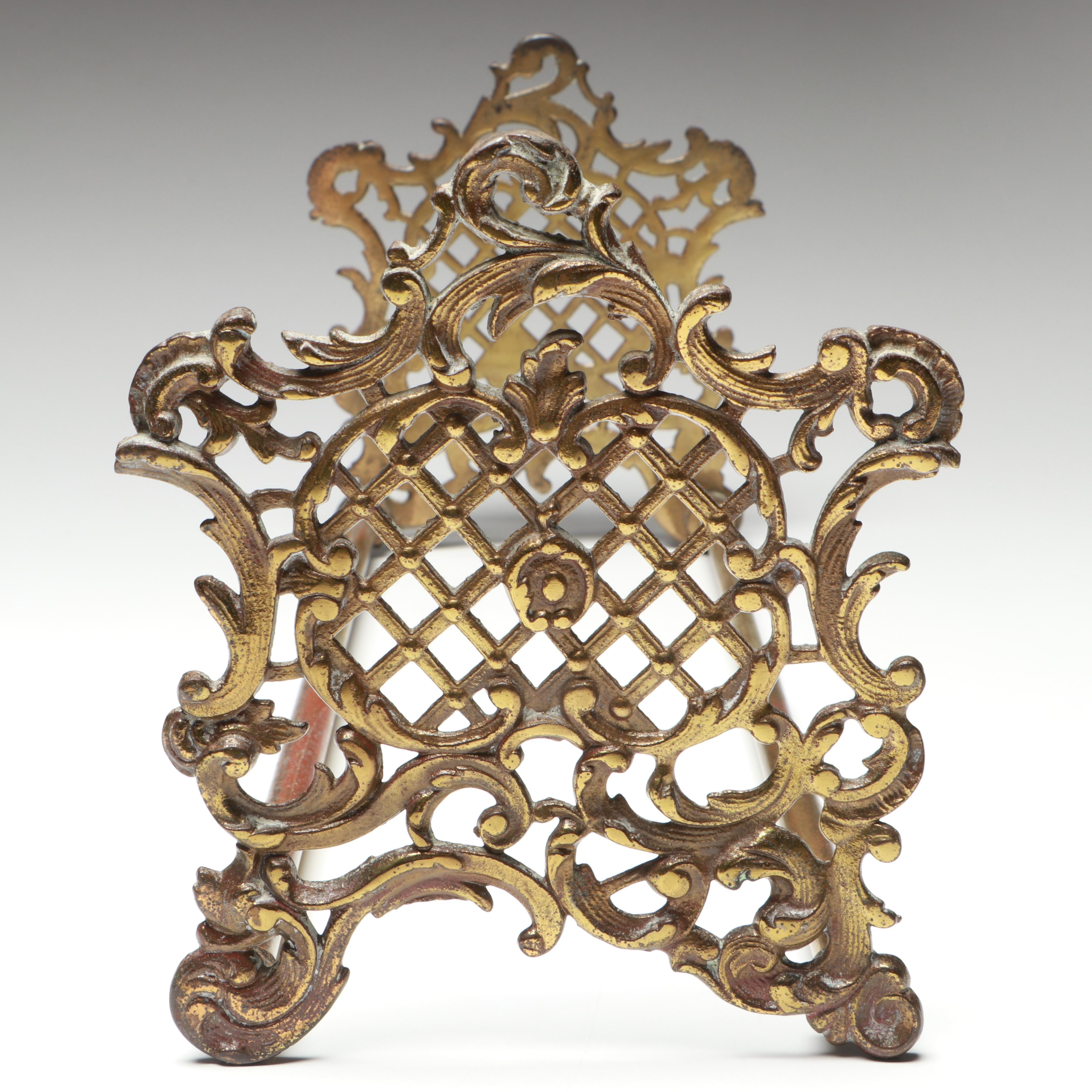 Victorian and Art Nouveau Style Adjustable Brass Bookends