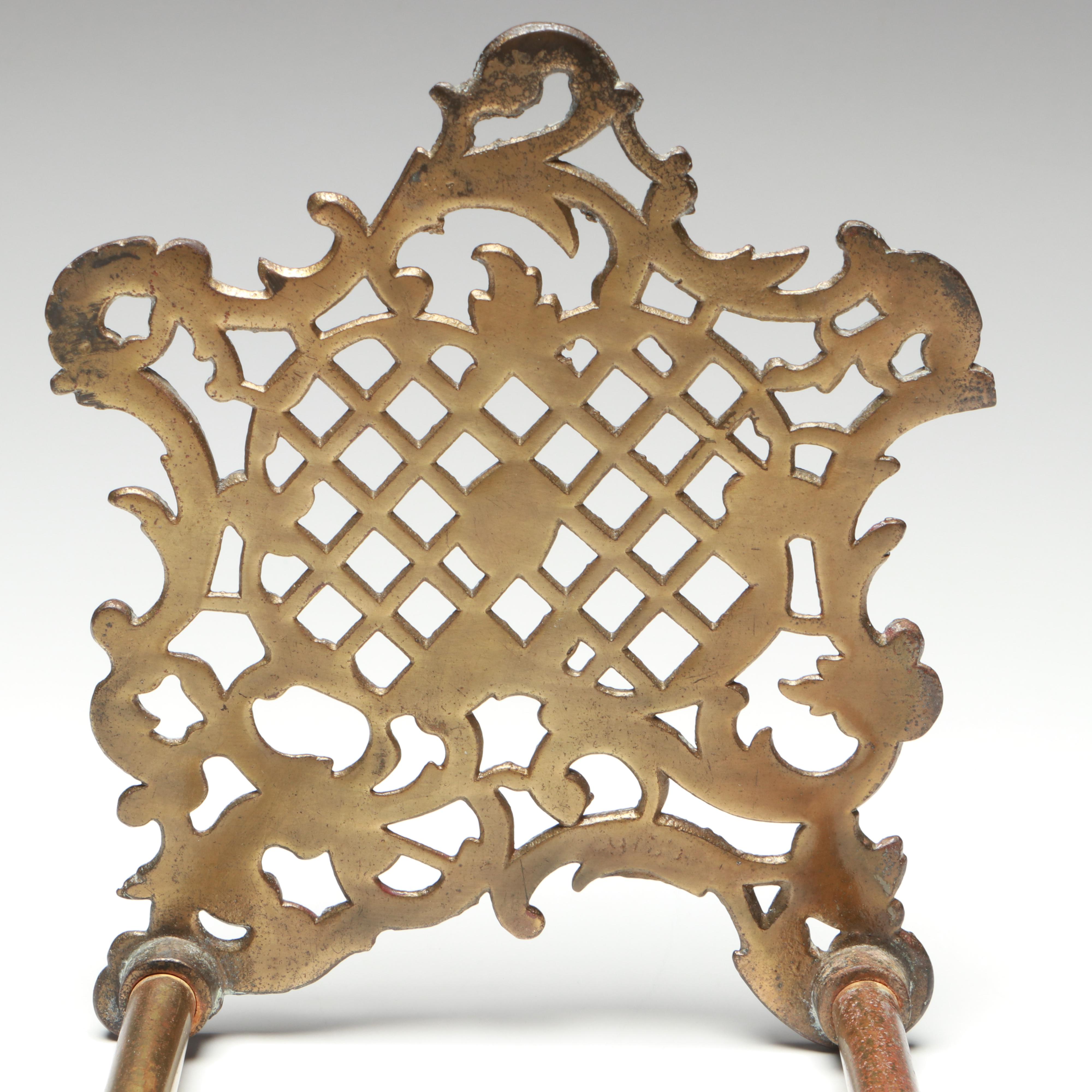 Victorian and Art Nouveau Style Adjustable Brass Bookends