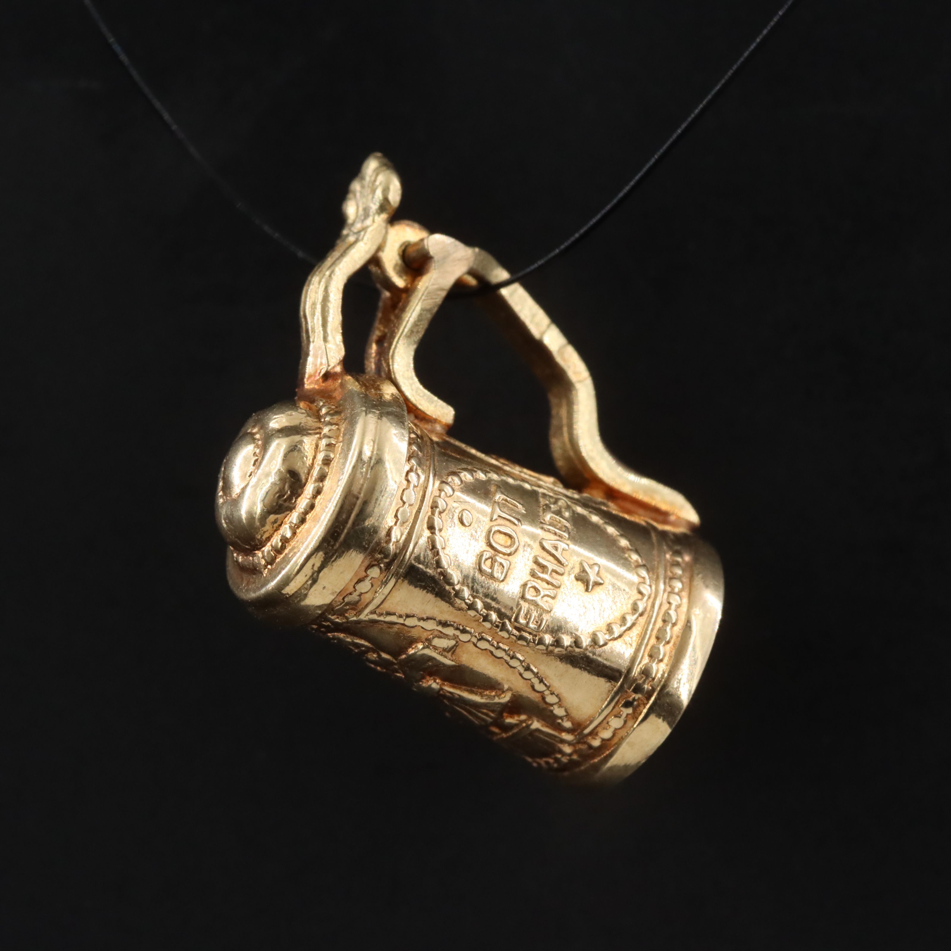 14K Articulated Beer Stein Charm Pendant