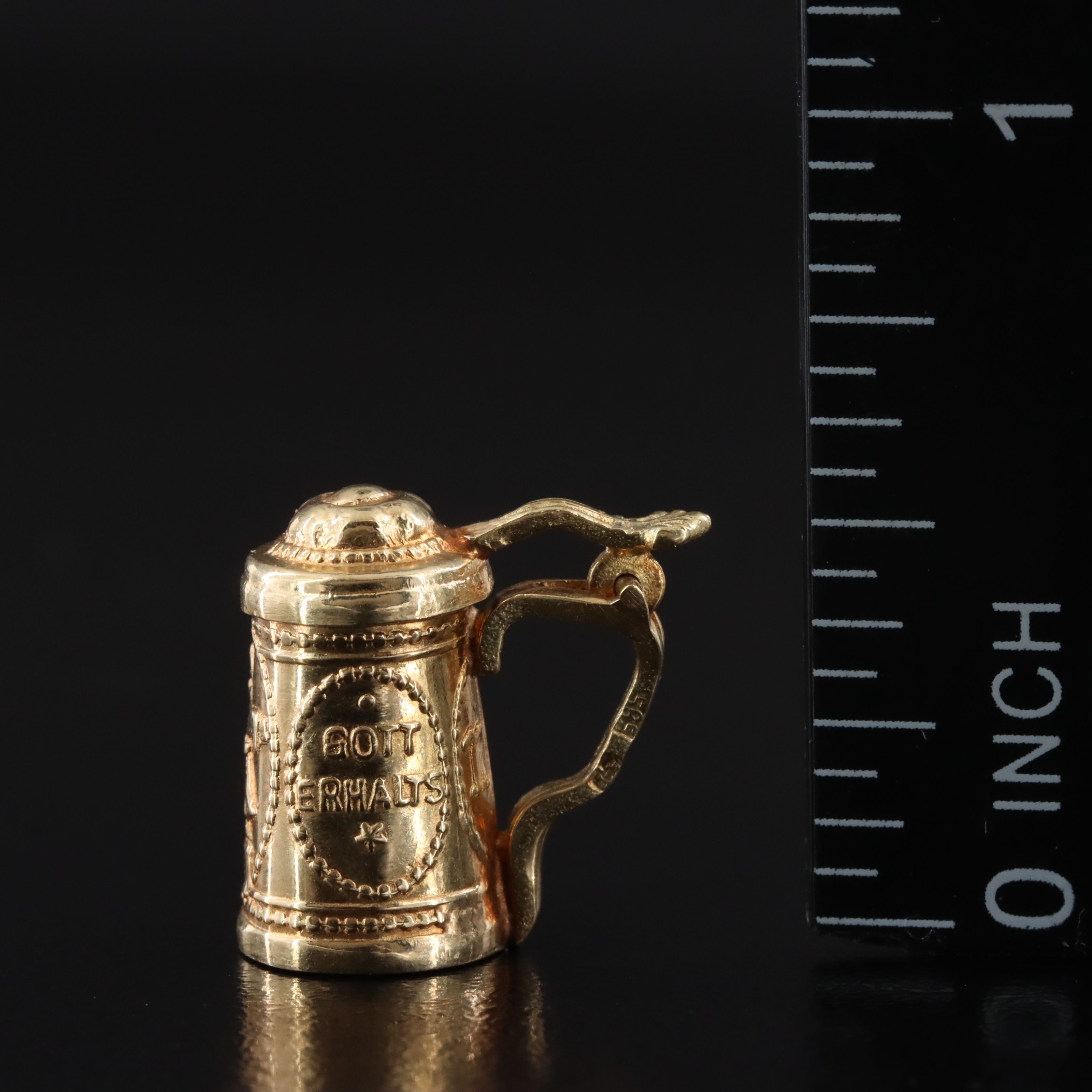 14K Articulated Beer Stein Charm Pendant