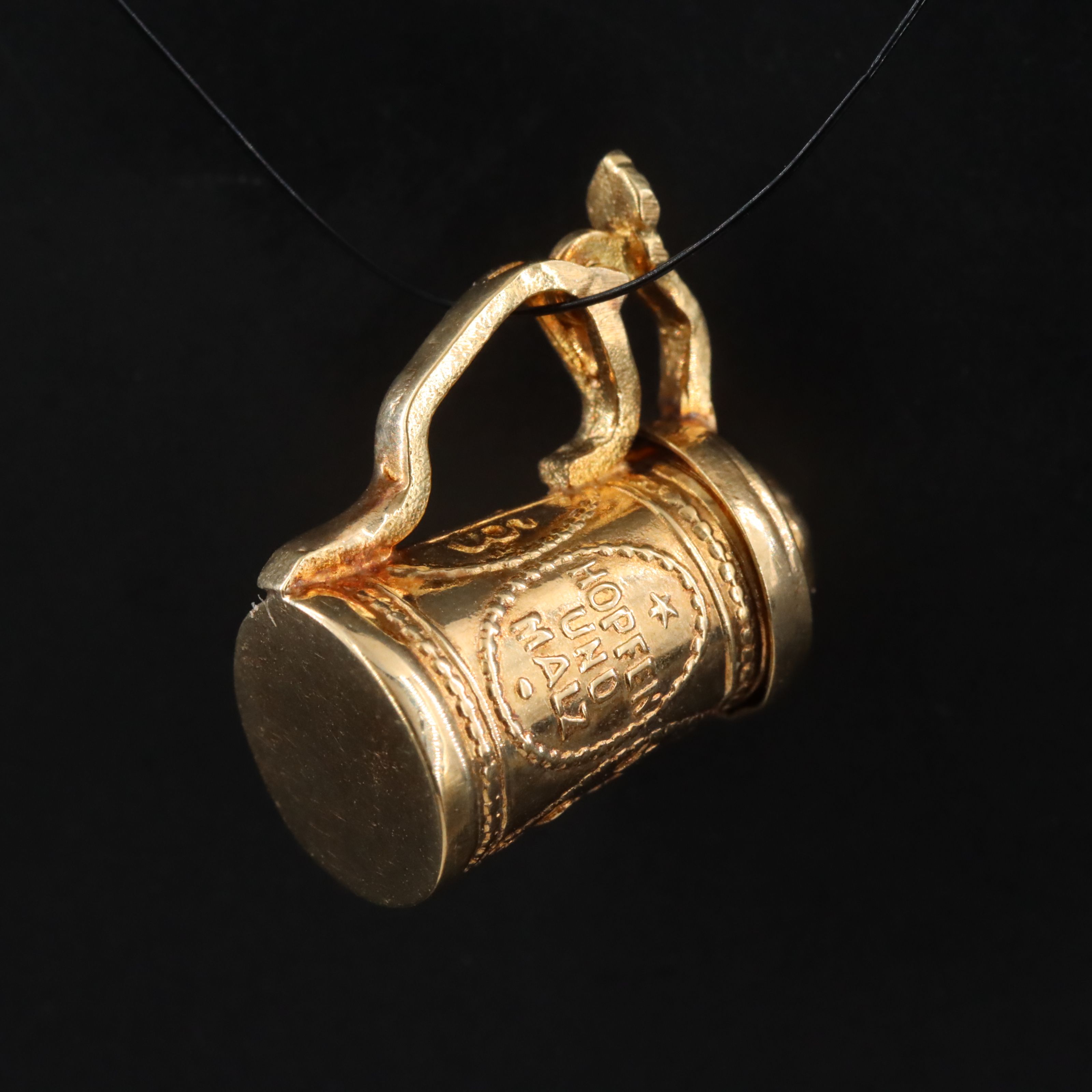 14K Articulated Beer Stein Charm Pendant