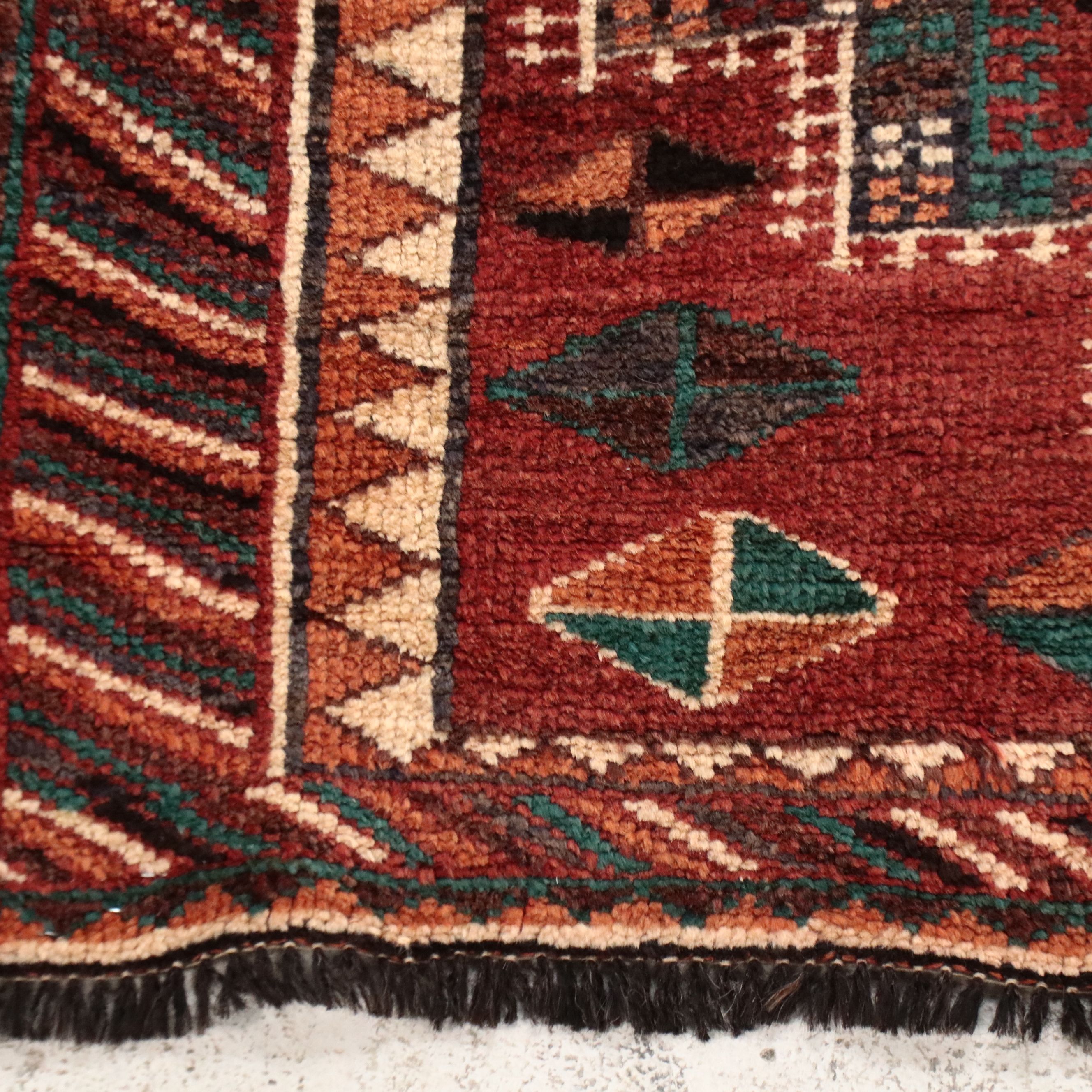 4'5 x 8'2 Hand-Knotted Persian Kurdish Area Rug