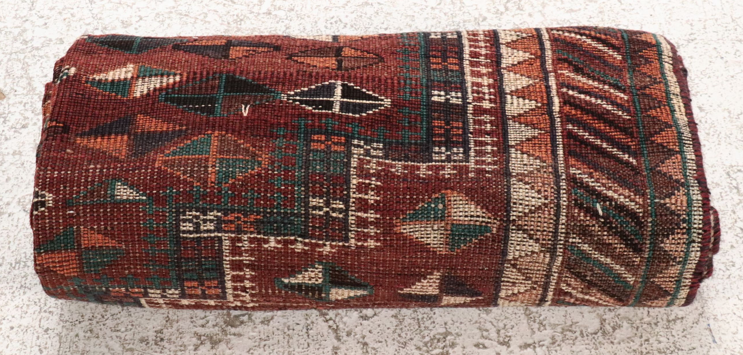 4'5 x 8'2 Hand-Knotted Persian Kurdish Area Rug