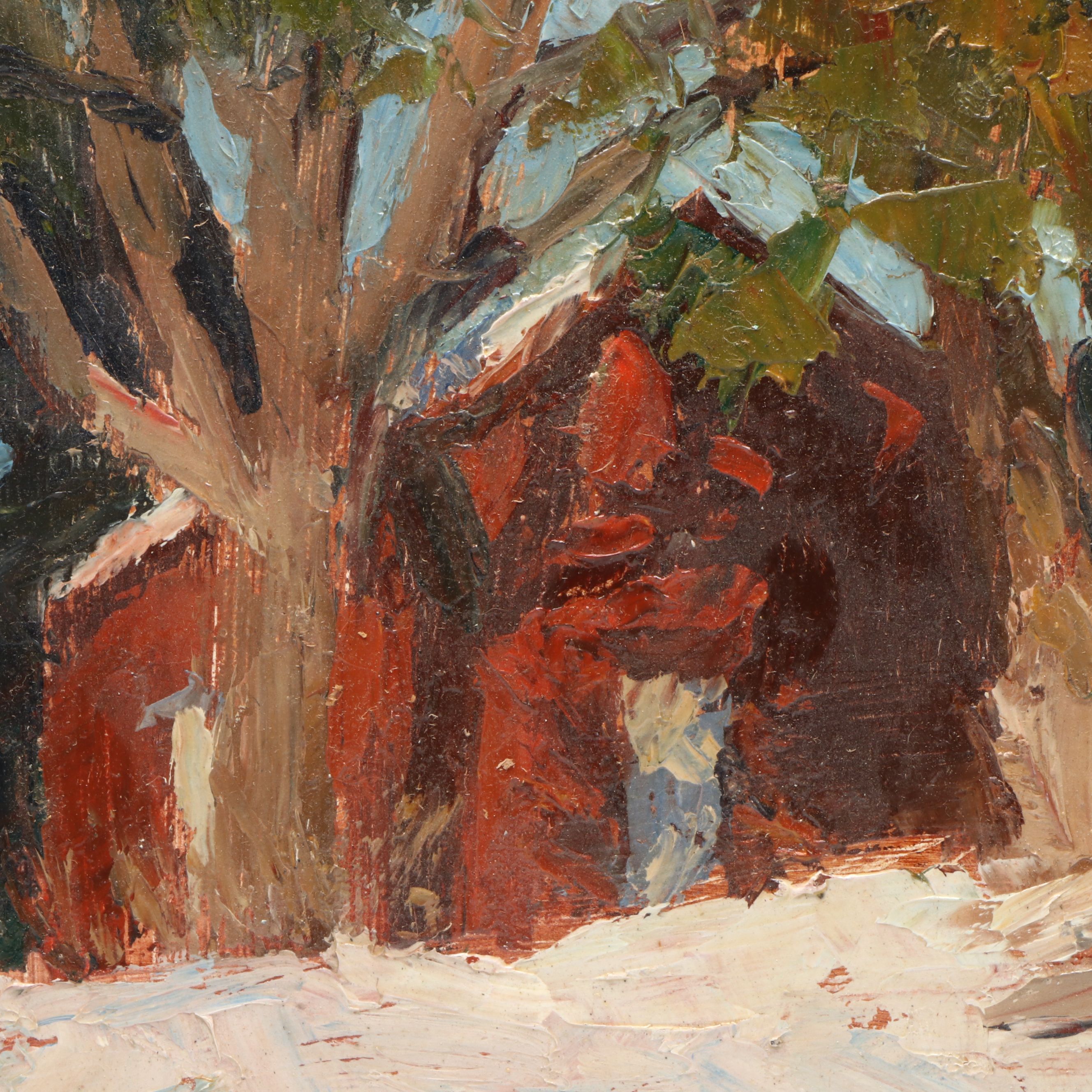 Susan Grisell Winter Rural Landscape Oil Painting