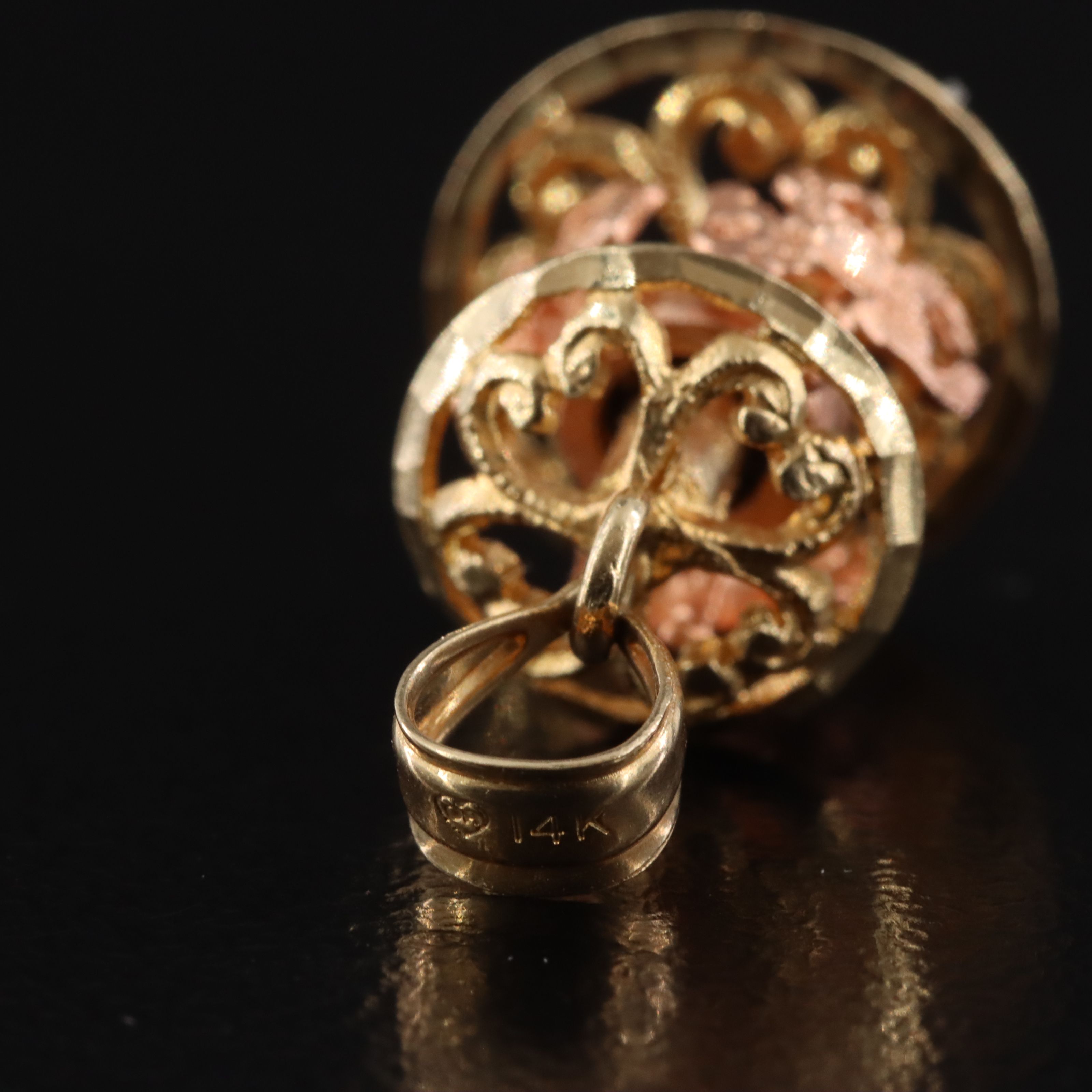 14K Two-Tone Gold Articulated Merry-Go-Round Charm Pendant