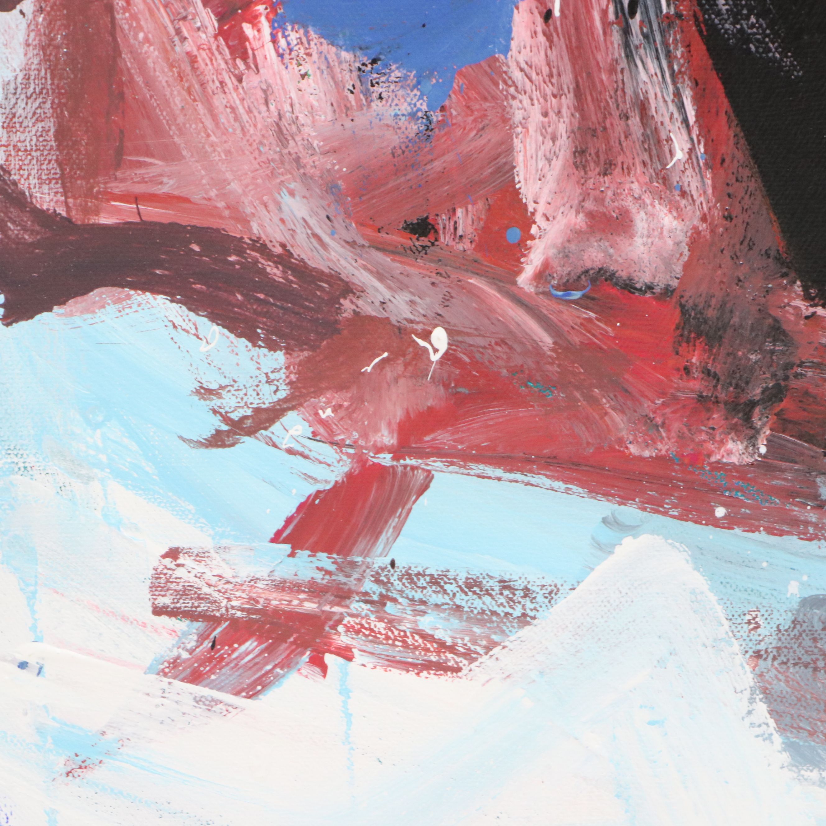Robbie Kemper Abstract Acrylic Painting "Snow Capped," 21st Century