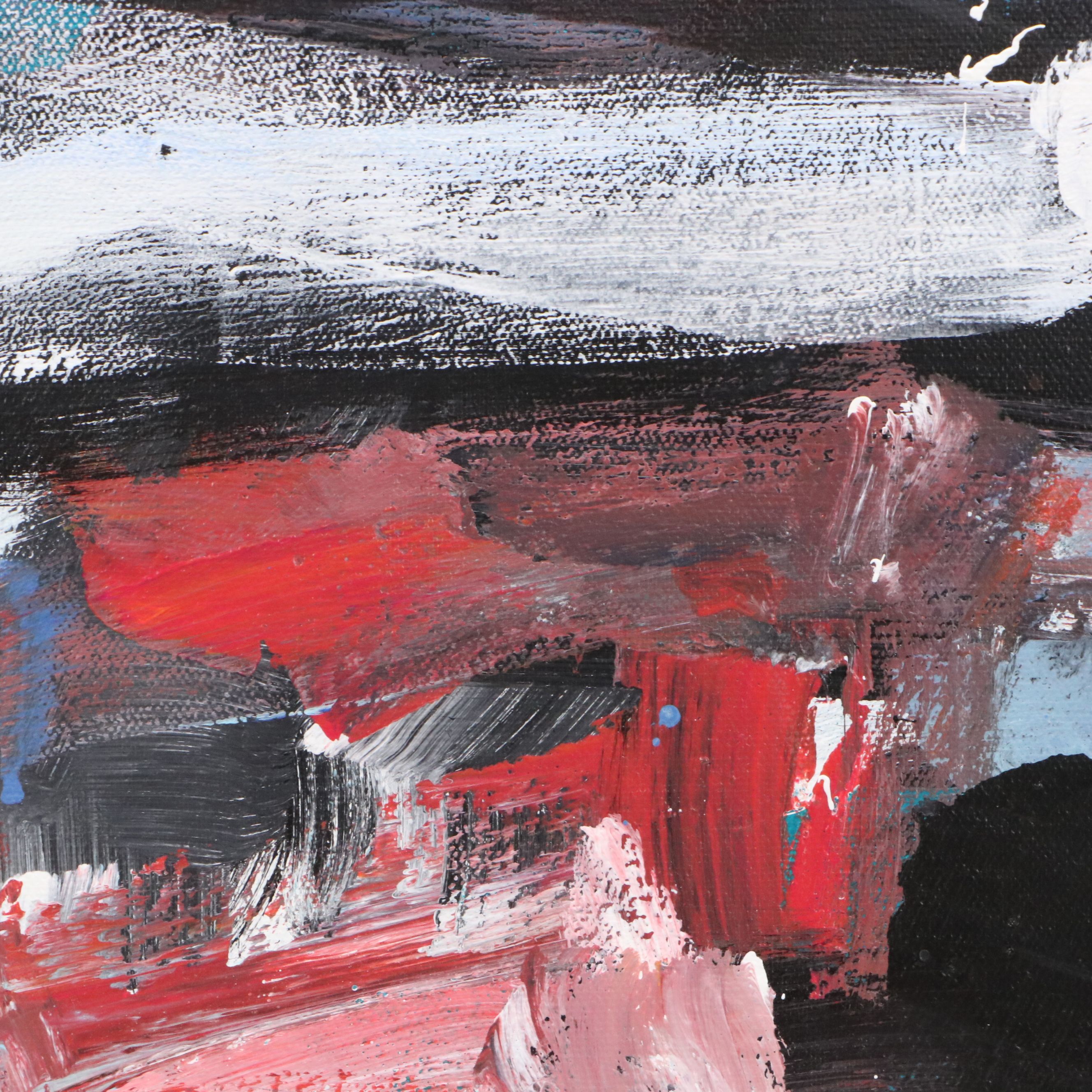 Robbie Kemper Abstract Acrylic Painting "Snow Capped," 21st Century